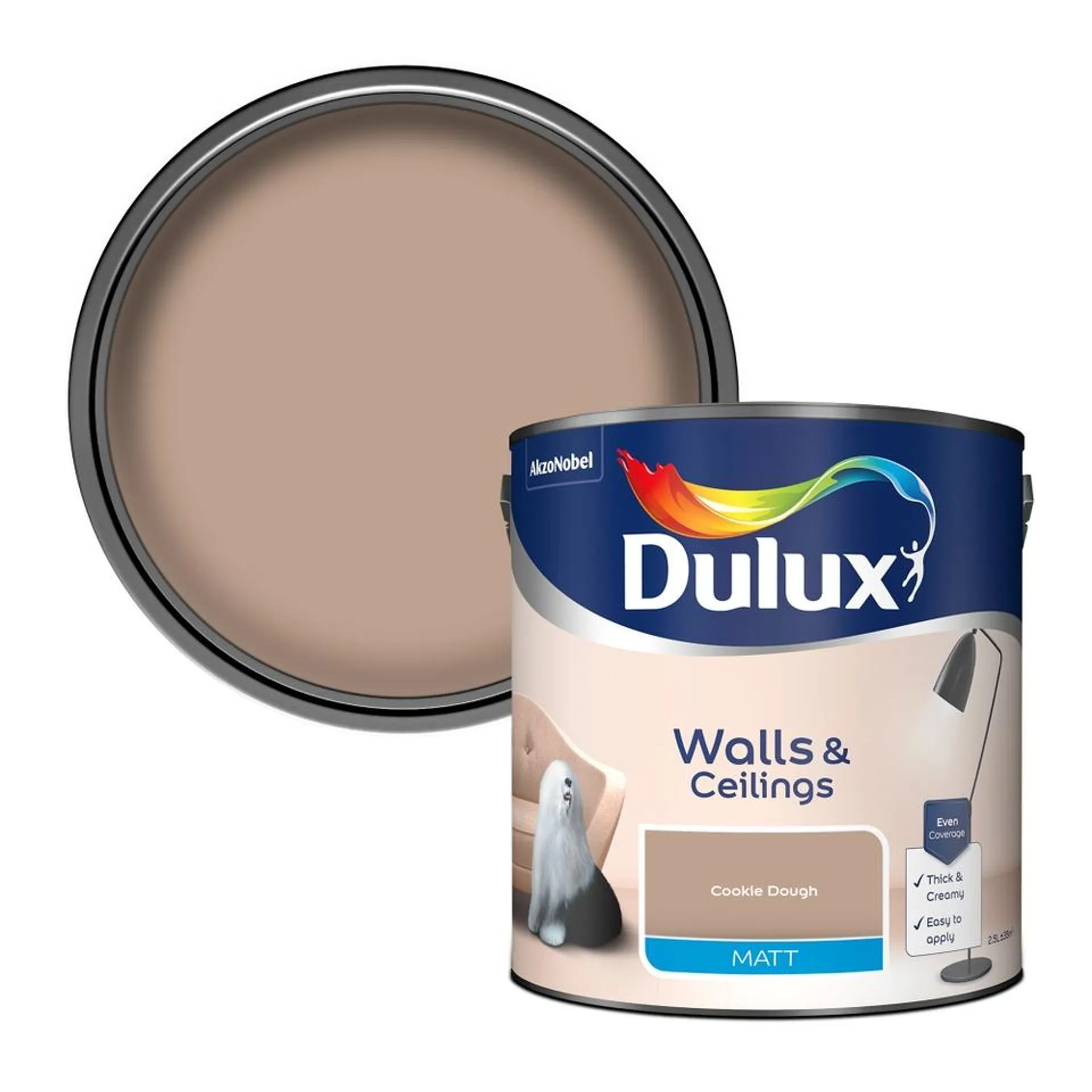 Dulux Matt Emulsion Paint Cookie Dough - 2.5L