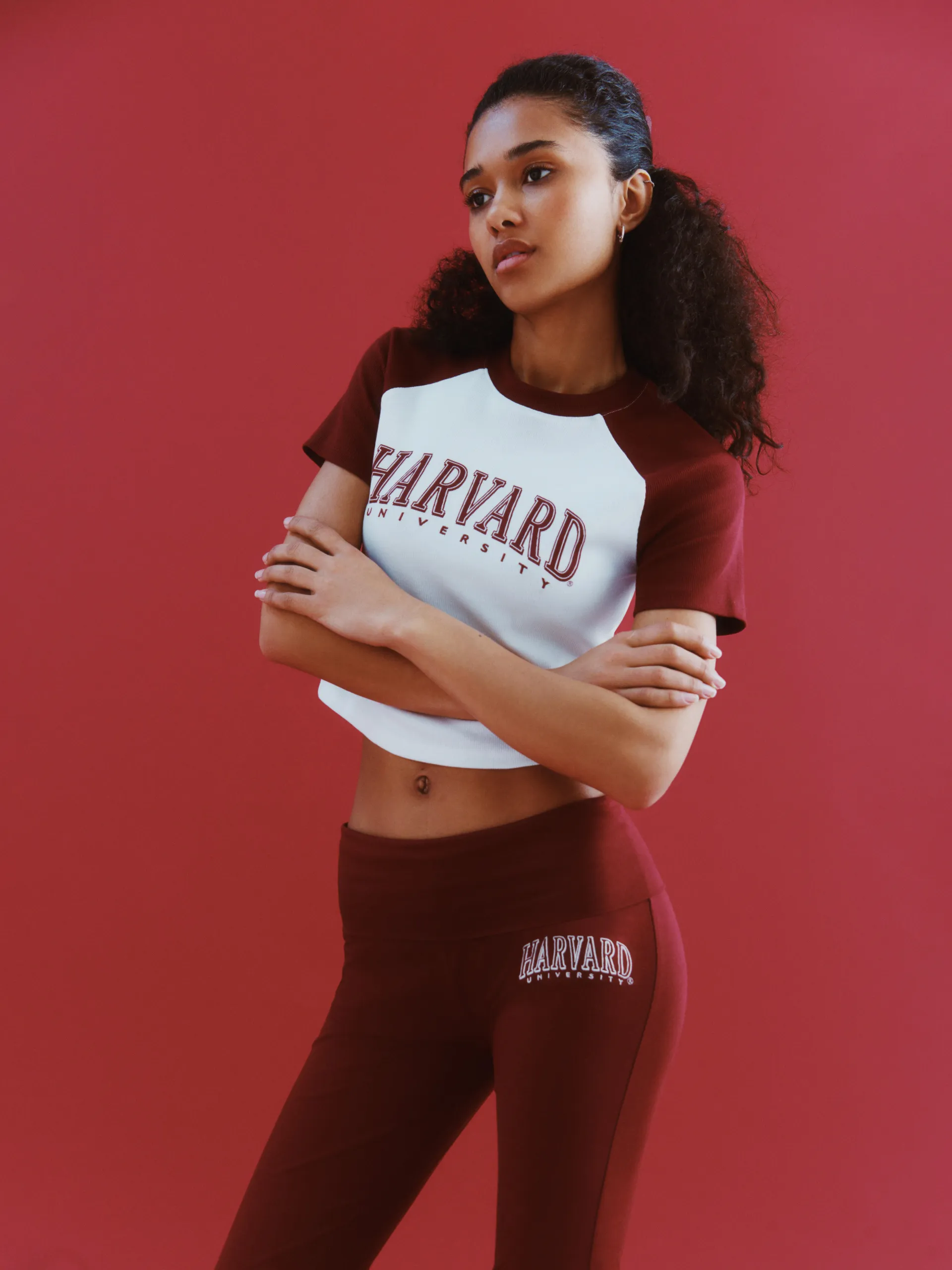 Harvard Raglan Cropped T-Shirt