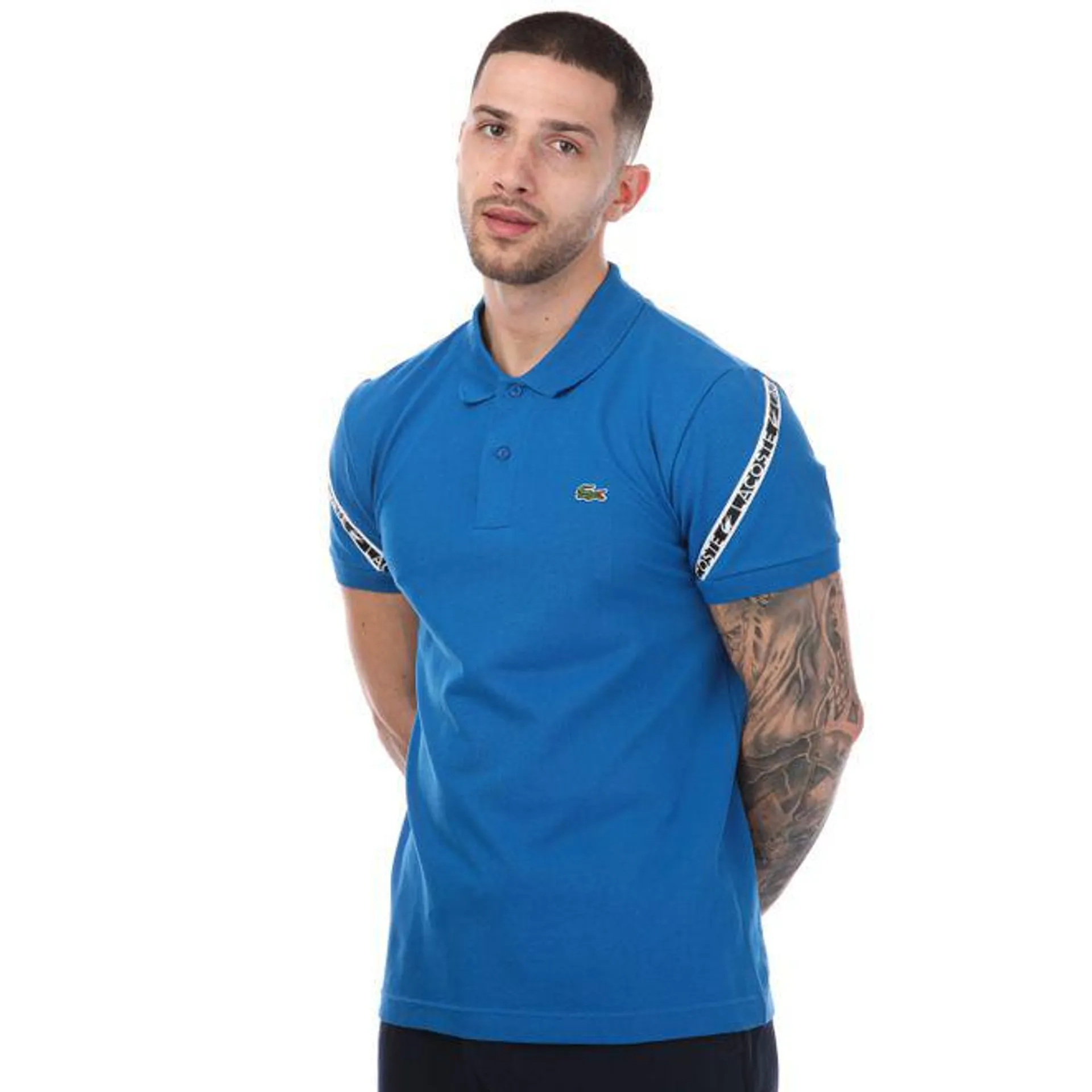 Lacoste Mens Regular Fit Stretch Pique Polo Shirt in Blue