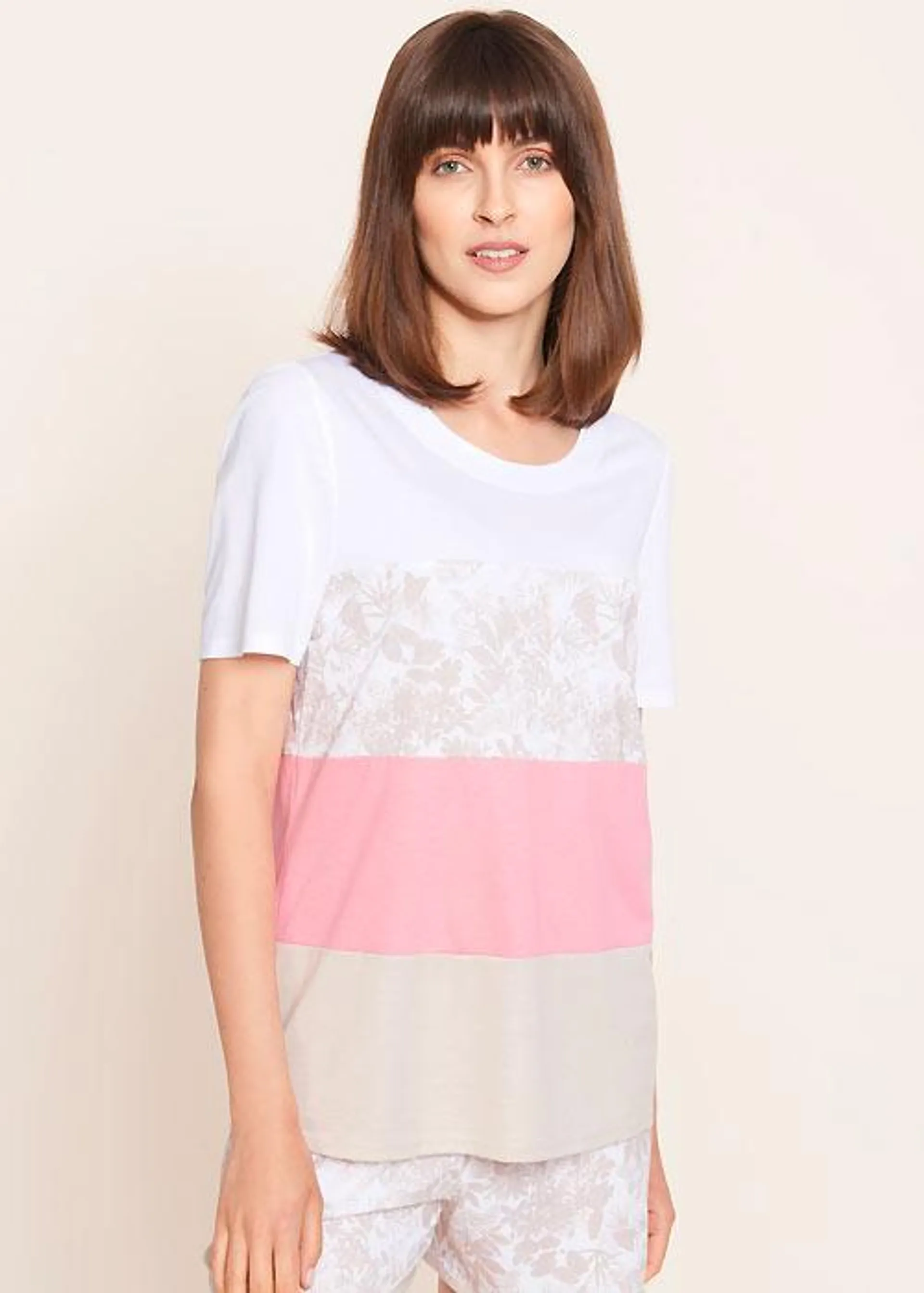 Rosch Pure Colour Blocking Short Sleeve Top