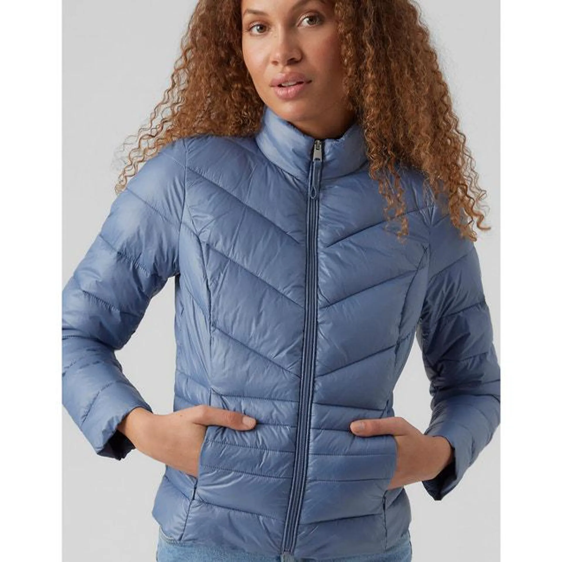 Quilted Padded Jacket with High Neck