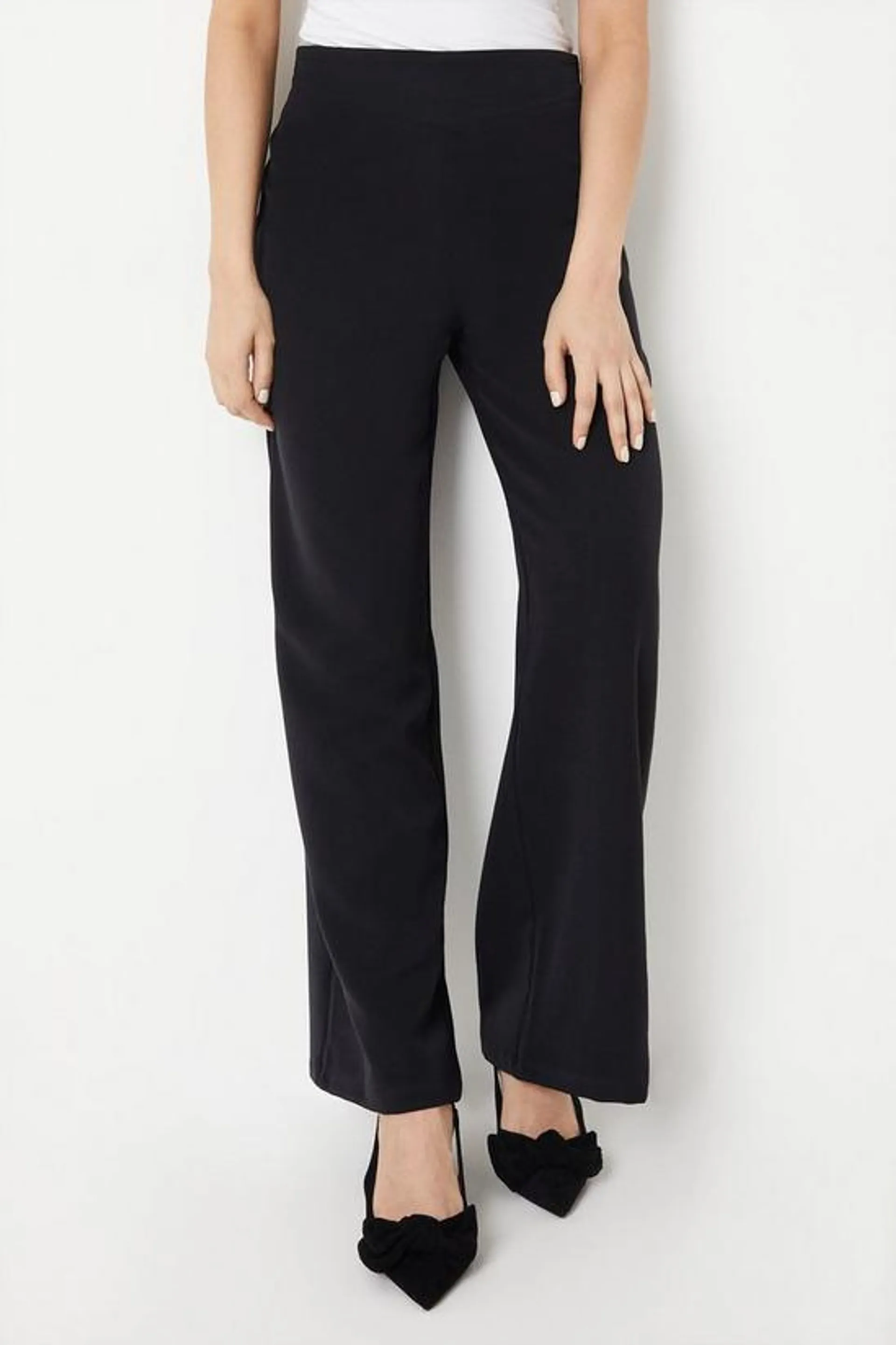 Panelled Waist Straight Leg Trousers