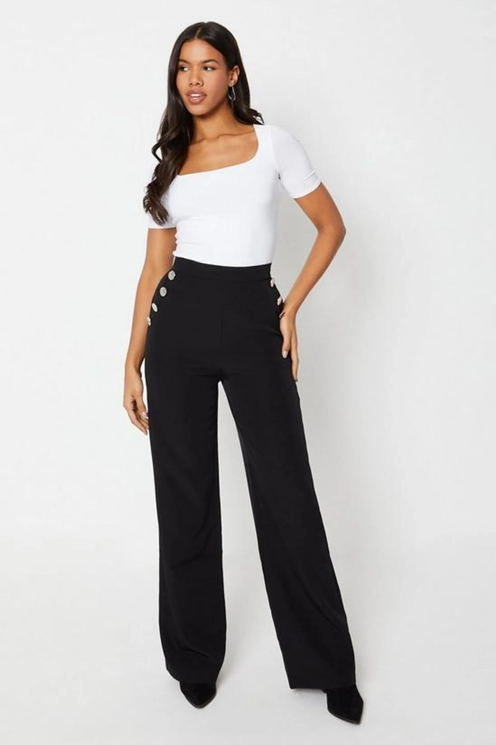 Tall Military Wide Leg Trouser