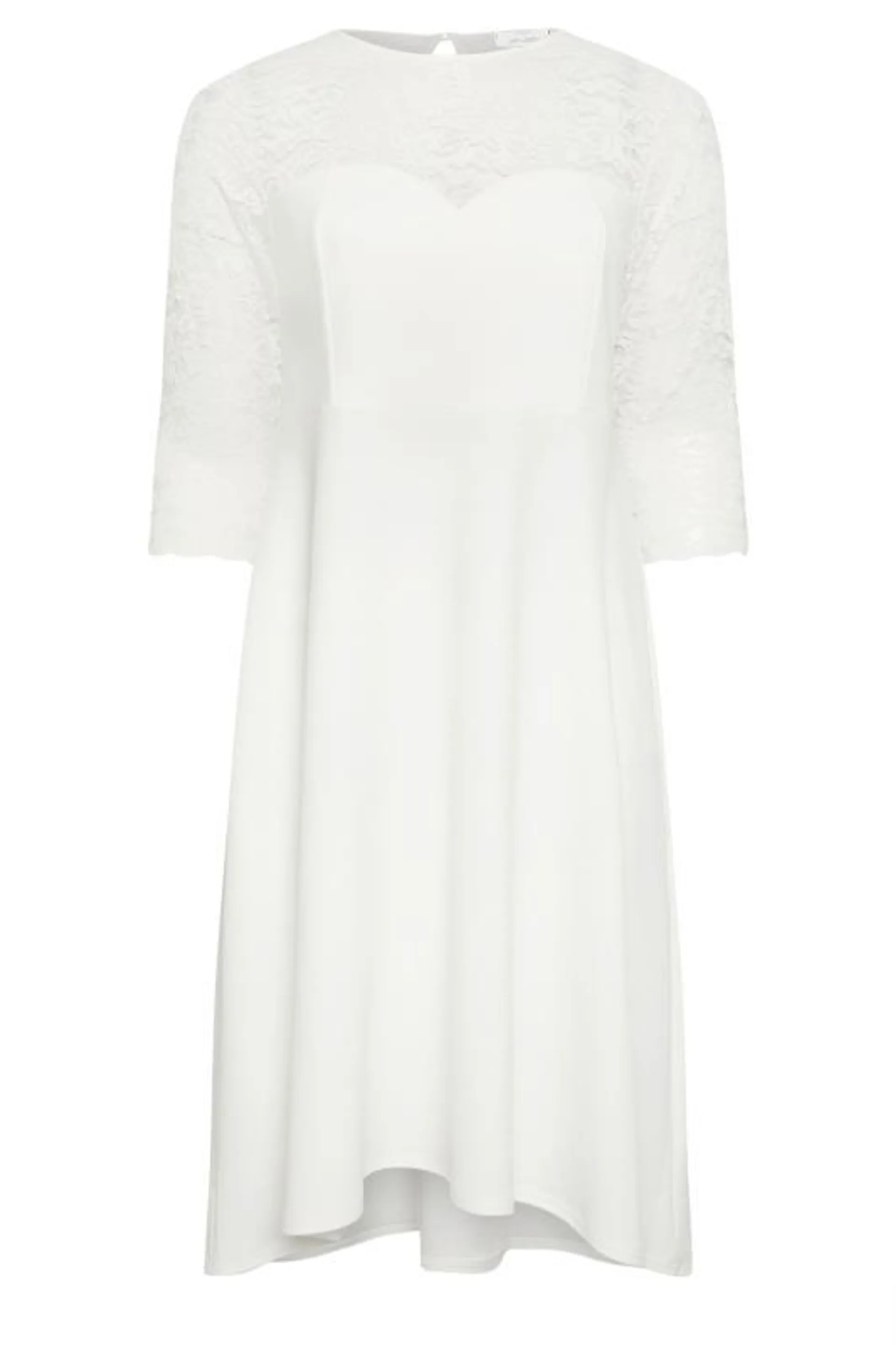 YOURS LONDON Curve White Lace Sweetheart Dress