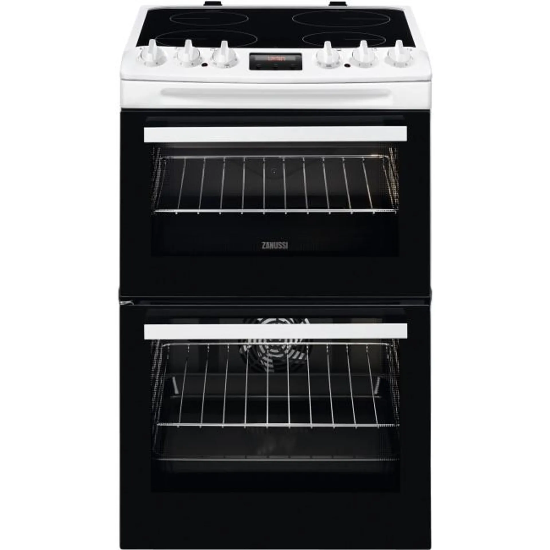 Zanussi 55cm Double Oven Electric Cooker with Catalytic Liners - White