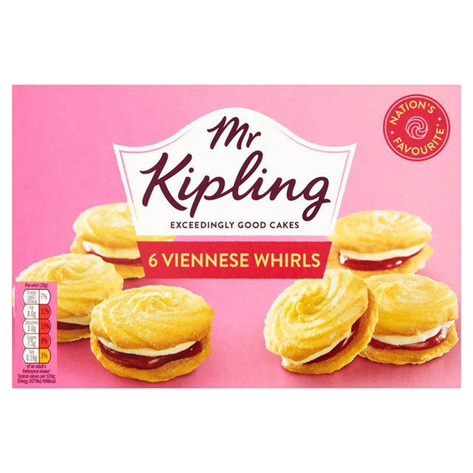 Mr Kipling Viennese Whirls 6 per pack