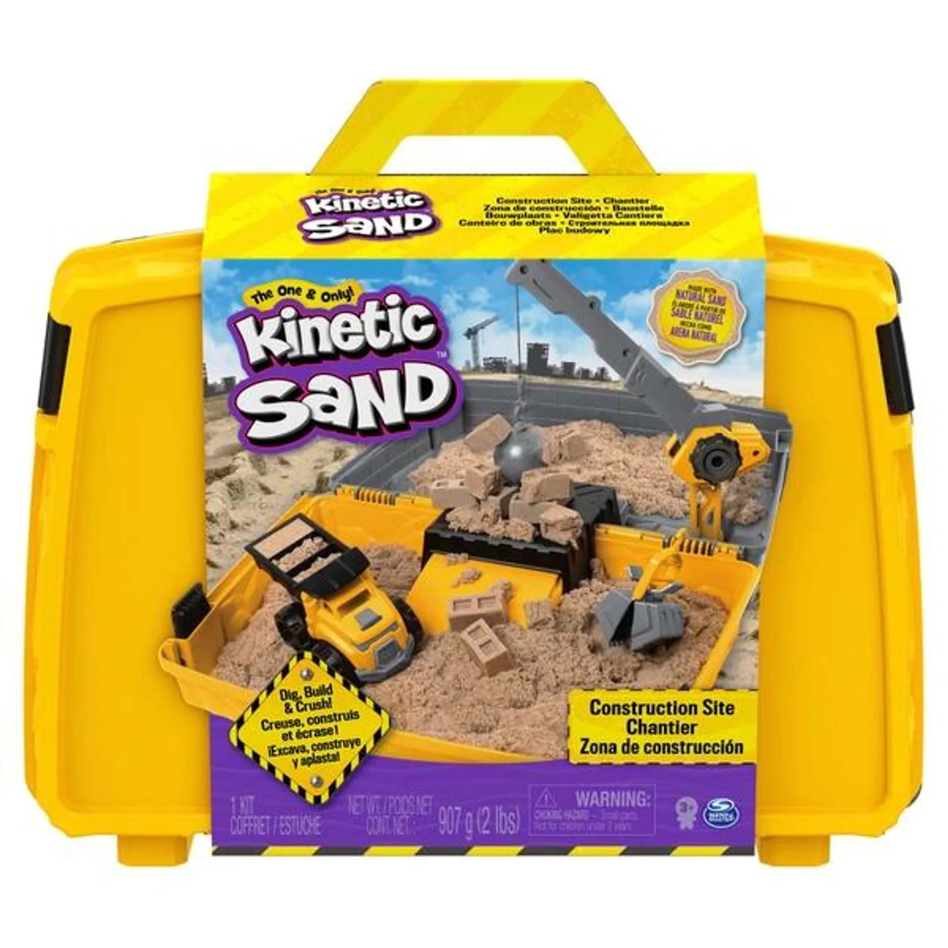 Kinetic Sand Construction Site Folding Sandbox Playset with Vehicle