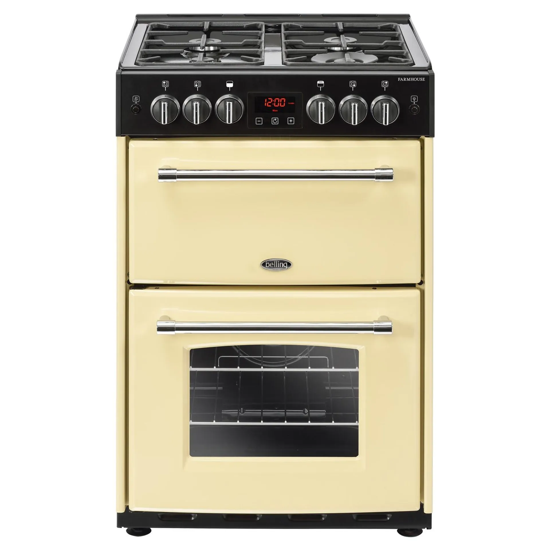 Belling Farmhouse 60G 60cm Double Oven Gas Cooker - Cream