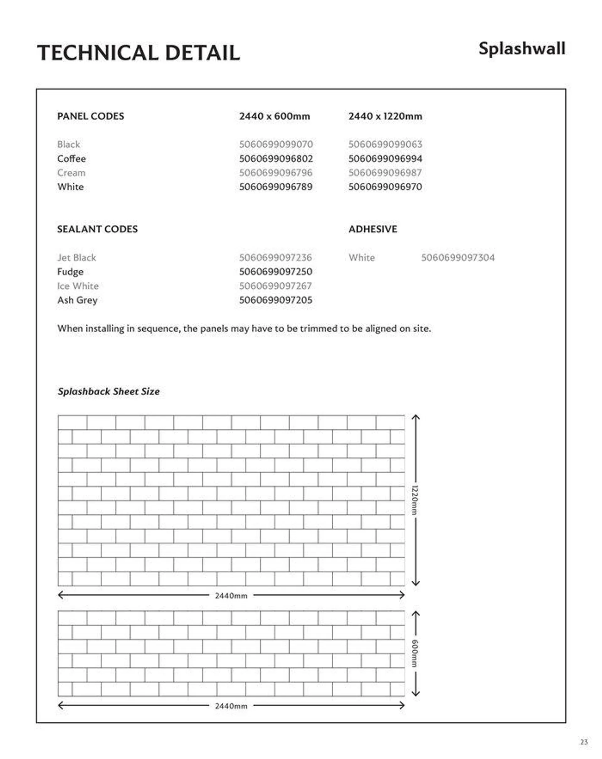 Splashwall 2024/2025 Collection from 15 July to 31 January 2025 - Catalogue Page 23