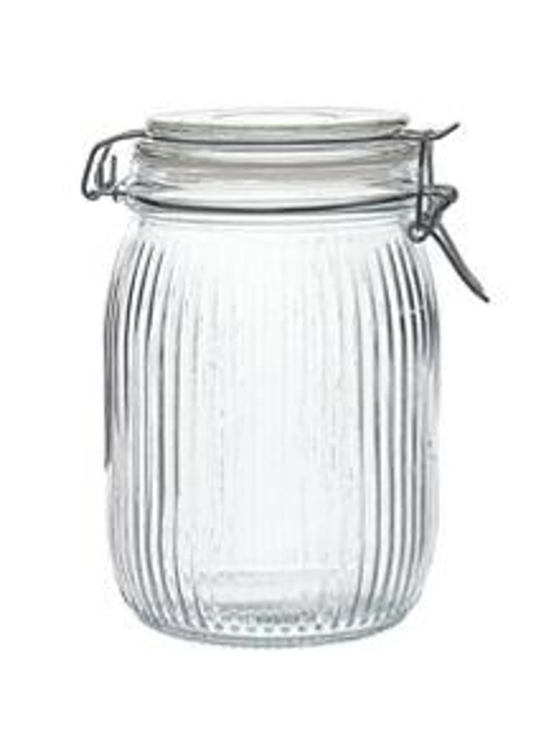 George Home Ribbed Clip Lid Canister 1L