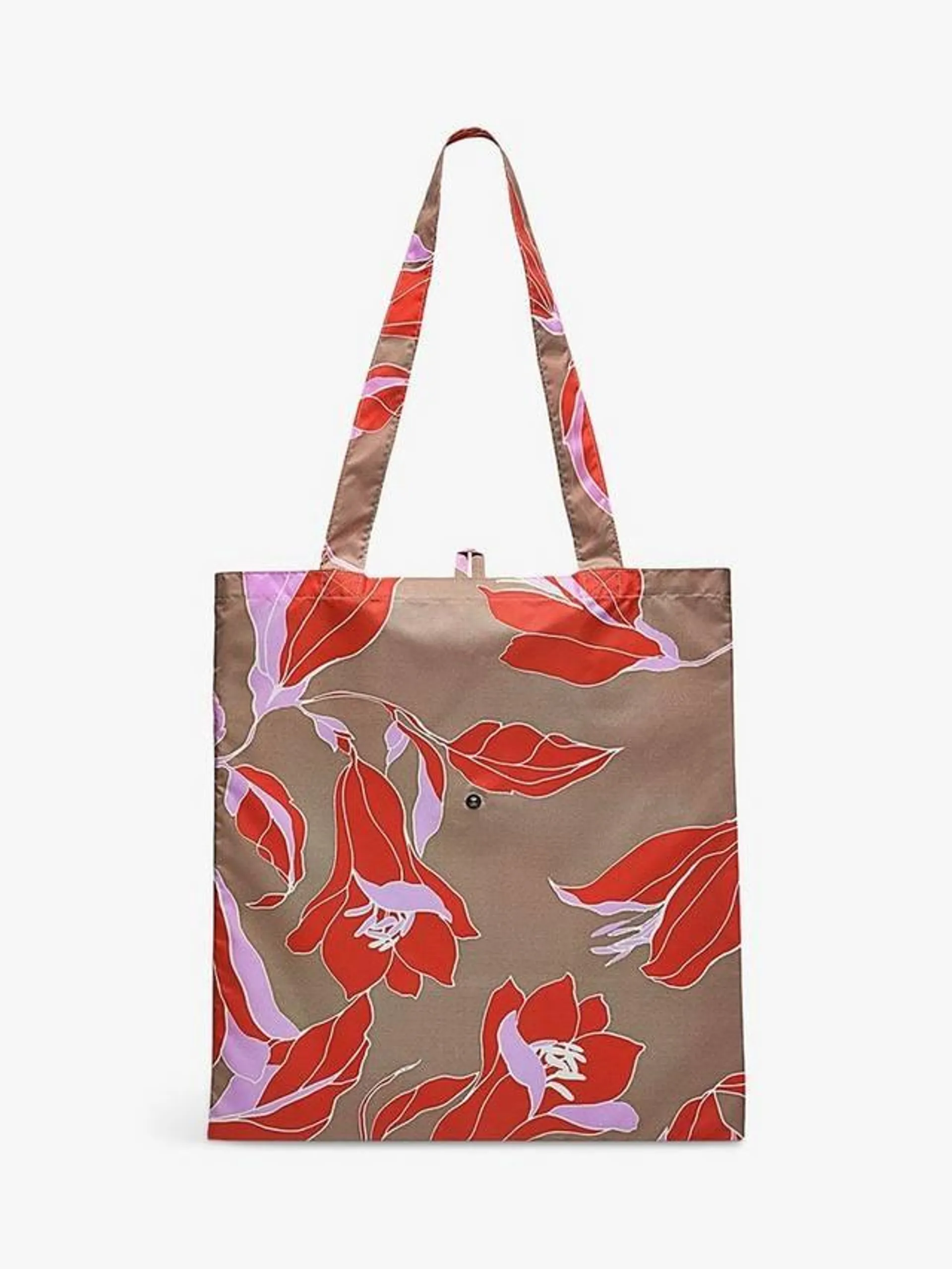 Silt Floral Responsible Foldaway Shopper Bag, Silt/Multi