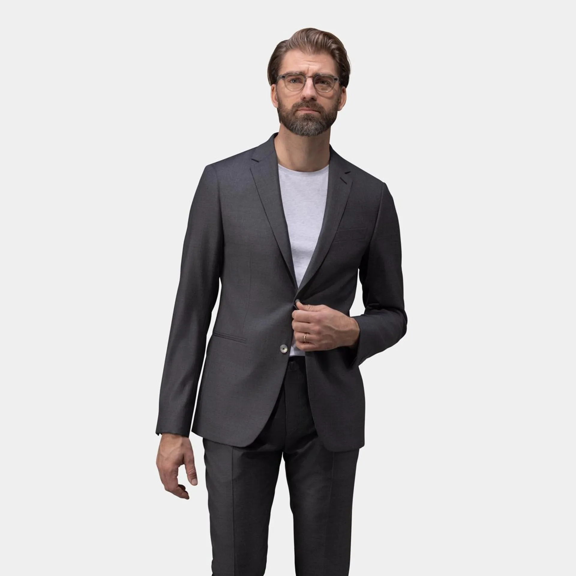 Dark gray two-piece suit