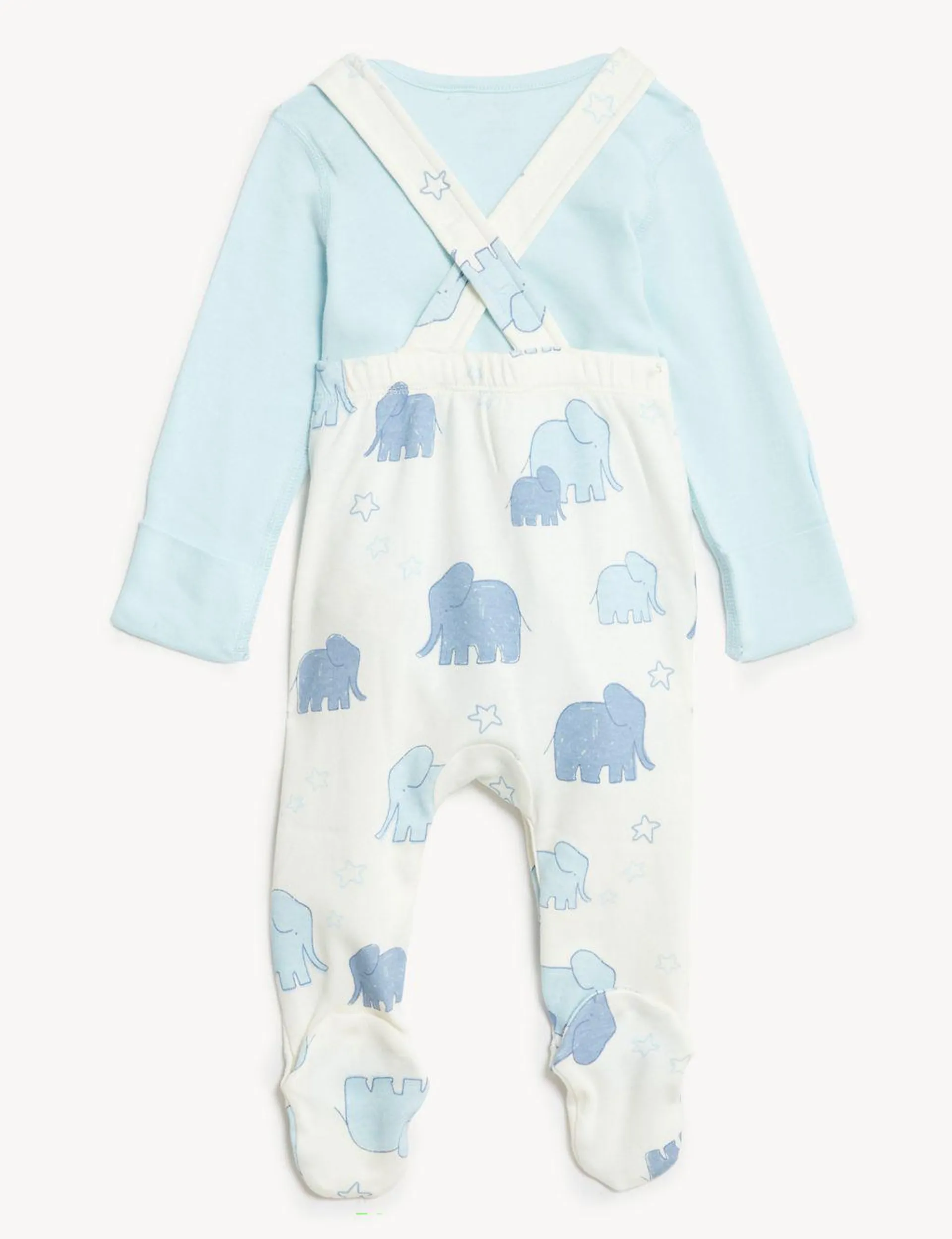 2pc Pure Cotton Elephant Print Outfit (7lbs - 12 Mths)