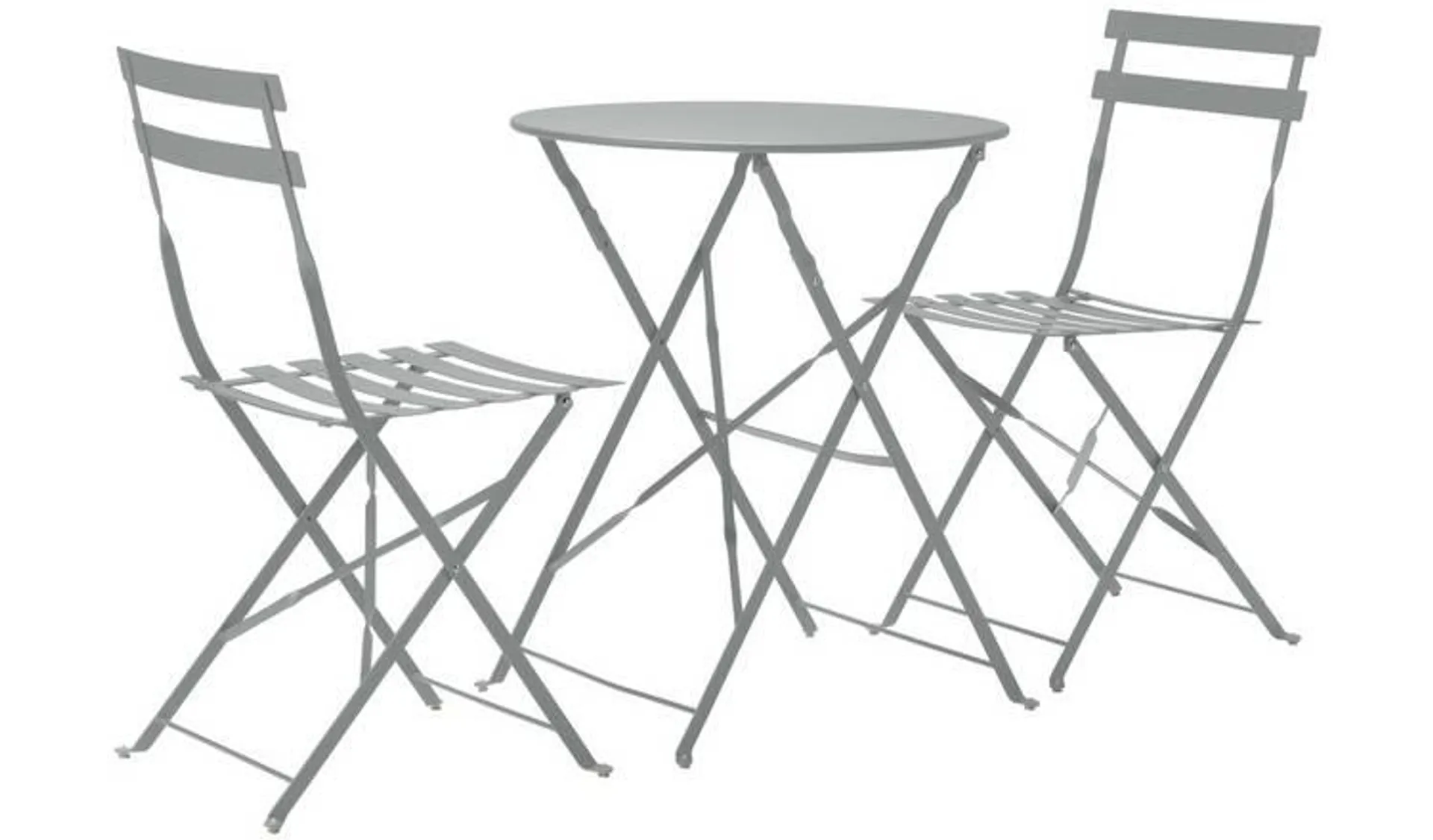 Habitat Eve 2 Seater Folding Metal Garden Bistro Set-Grey