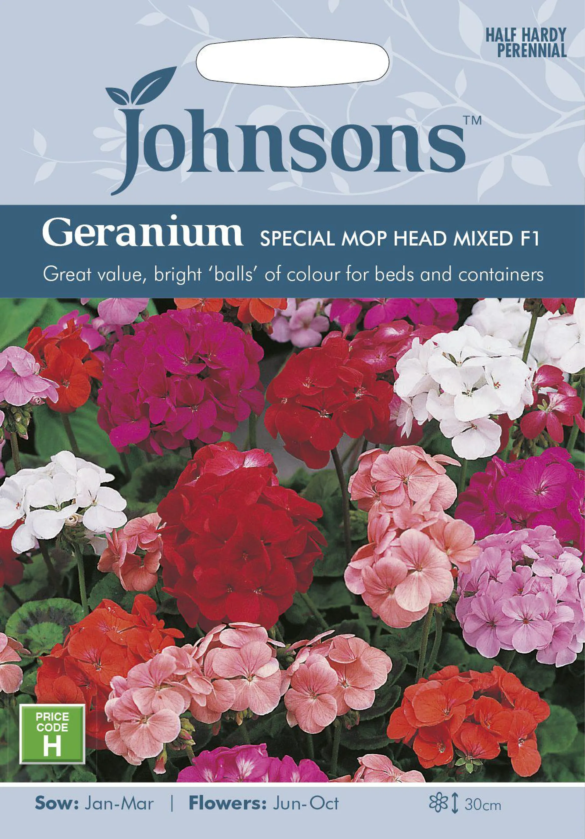 Johnsons Geranium Special Mop Head Mixed Seeds