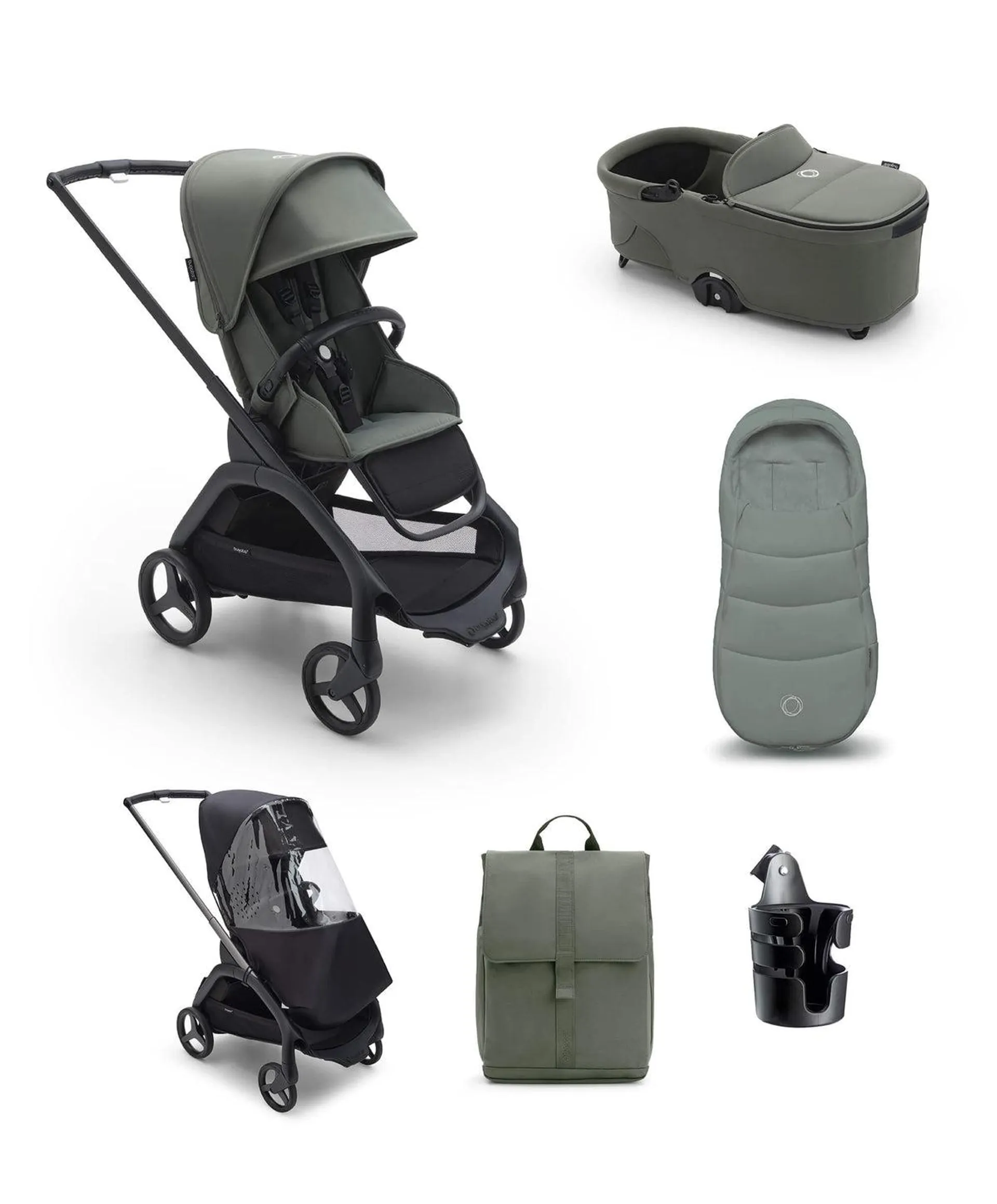 Bugaboo Dragonfly Essential 6 Piece Bundle - Forest Green