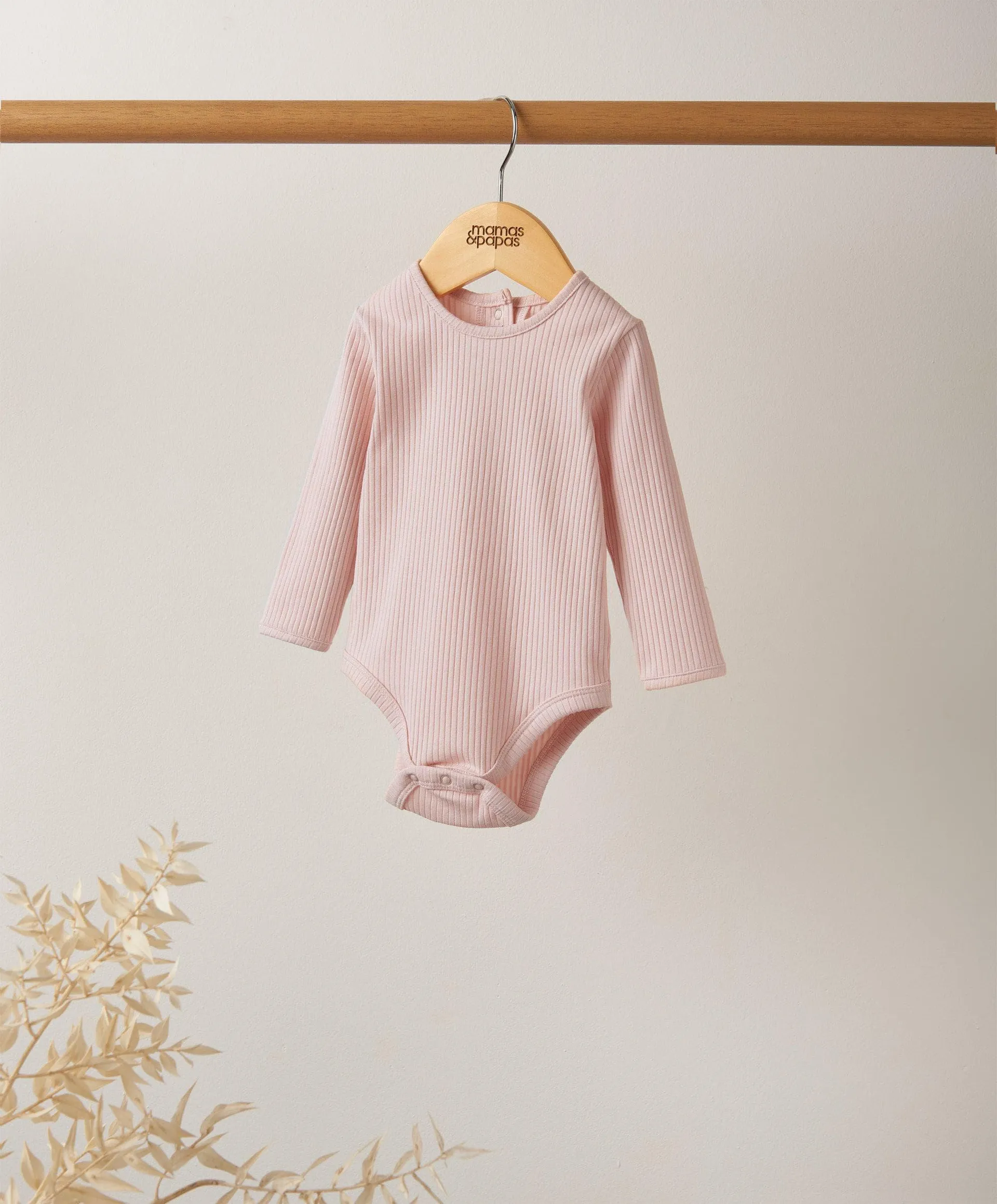 Organic Cotton Ribbed Bodysuit - Pink