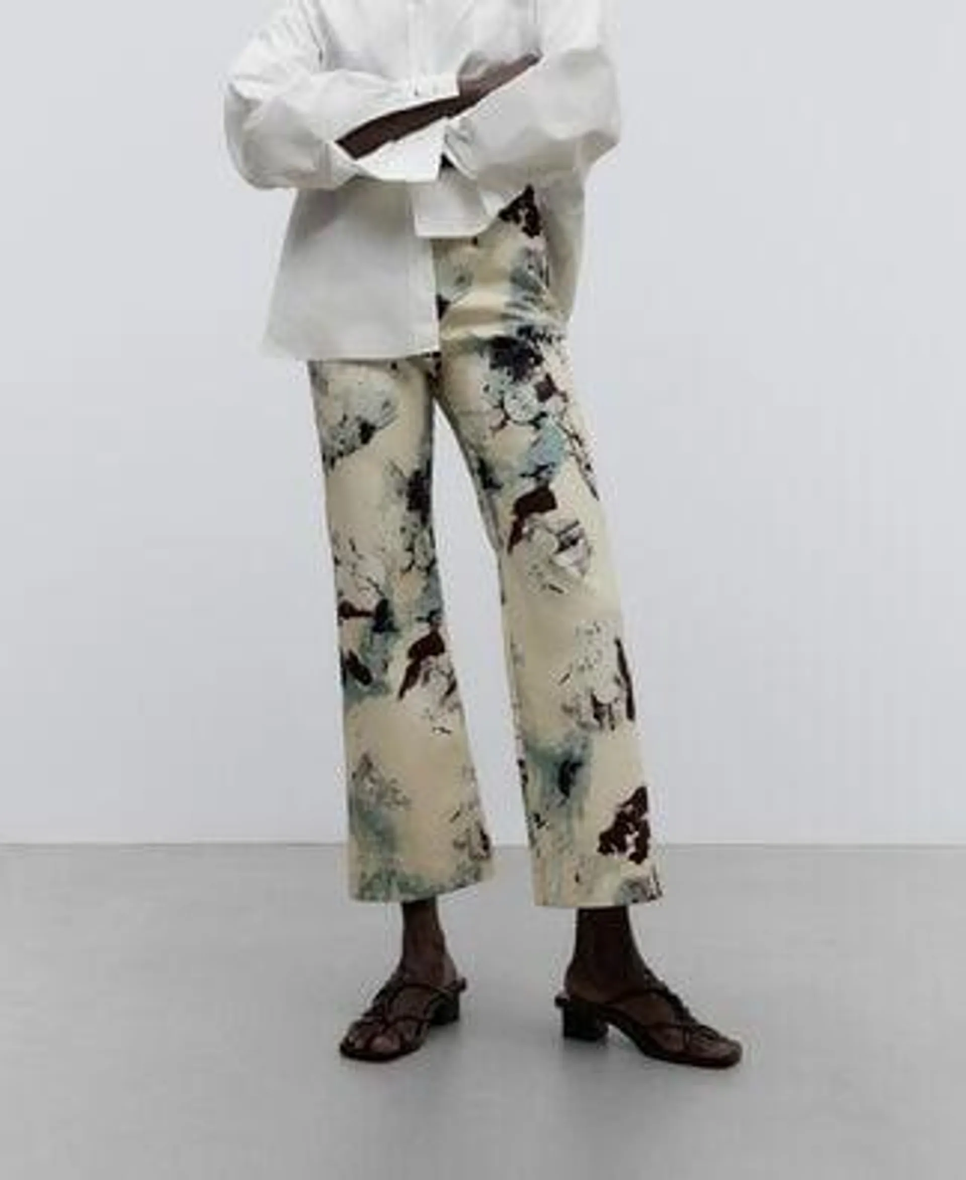 Printed ankle-length trousers woman