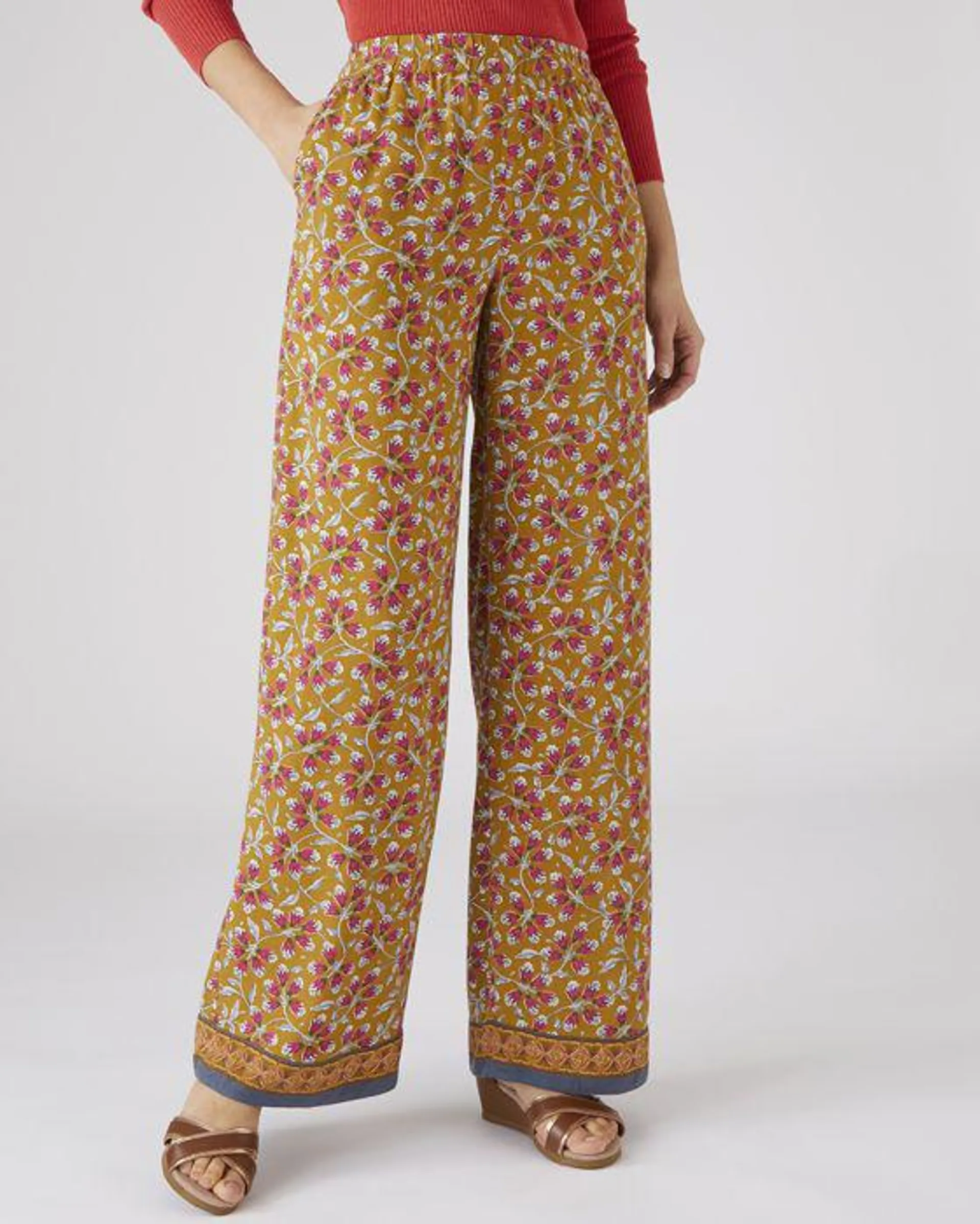 Print Wide-leg Trousers