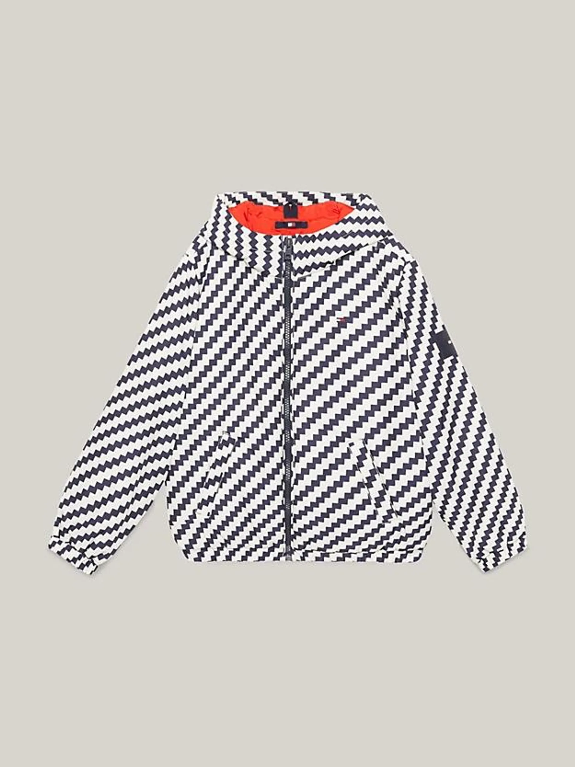 Jagged Stripe Relaxed Windbreaker