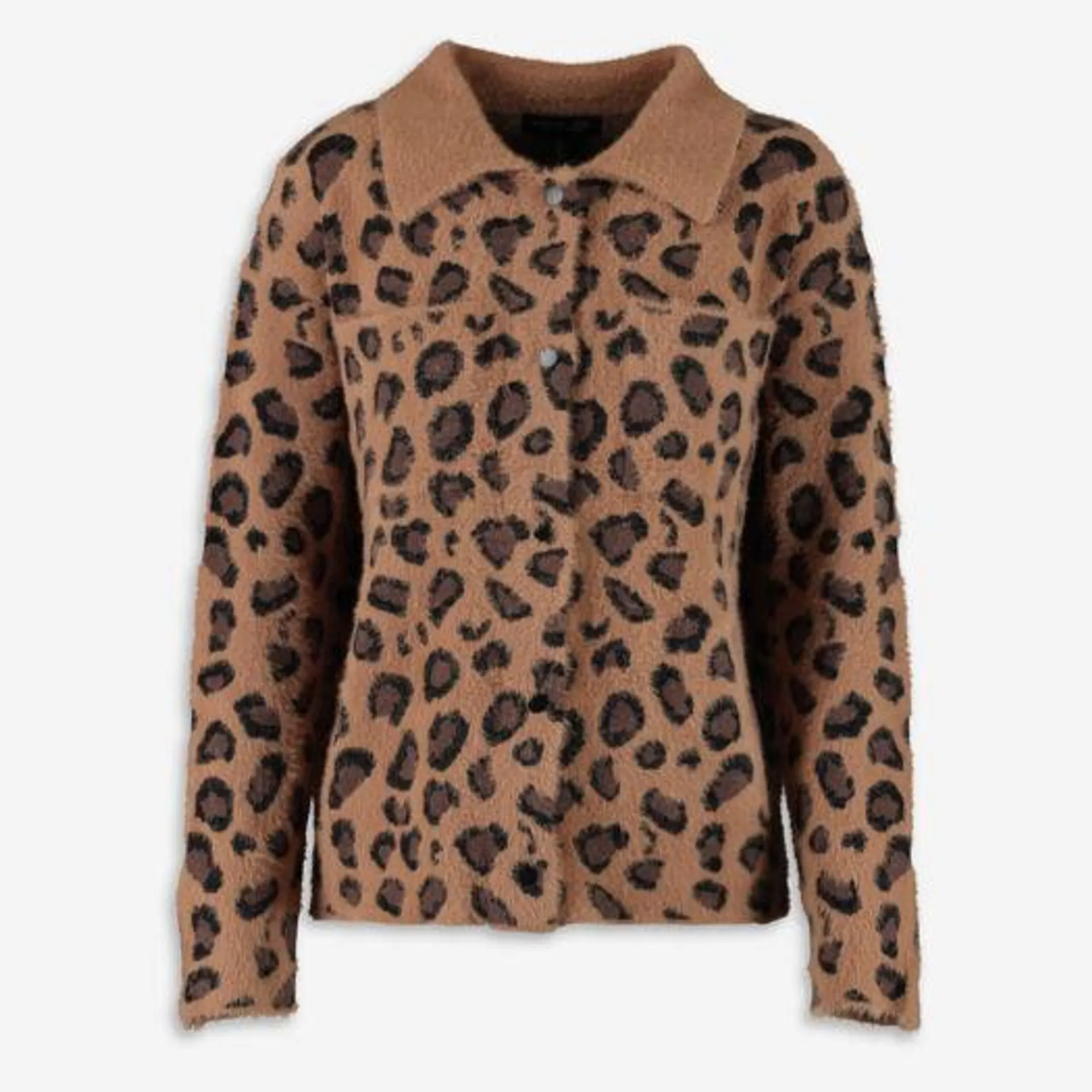 Brown Animal Patterned Cardigan