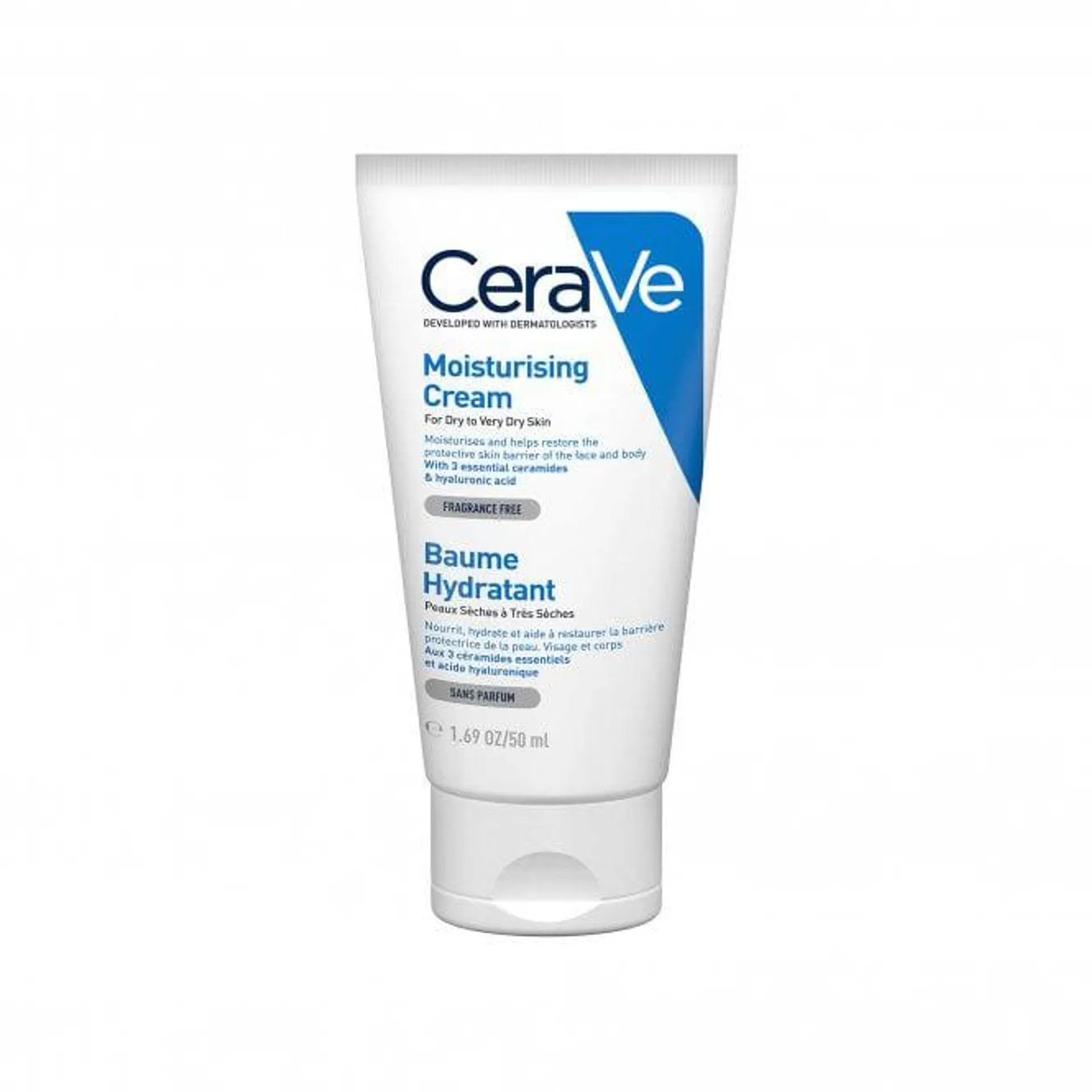 CeraVe Moisturising Dry to Very Dry Skin Cream 50ml Tube
