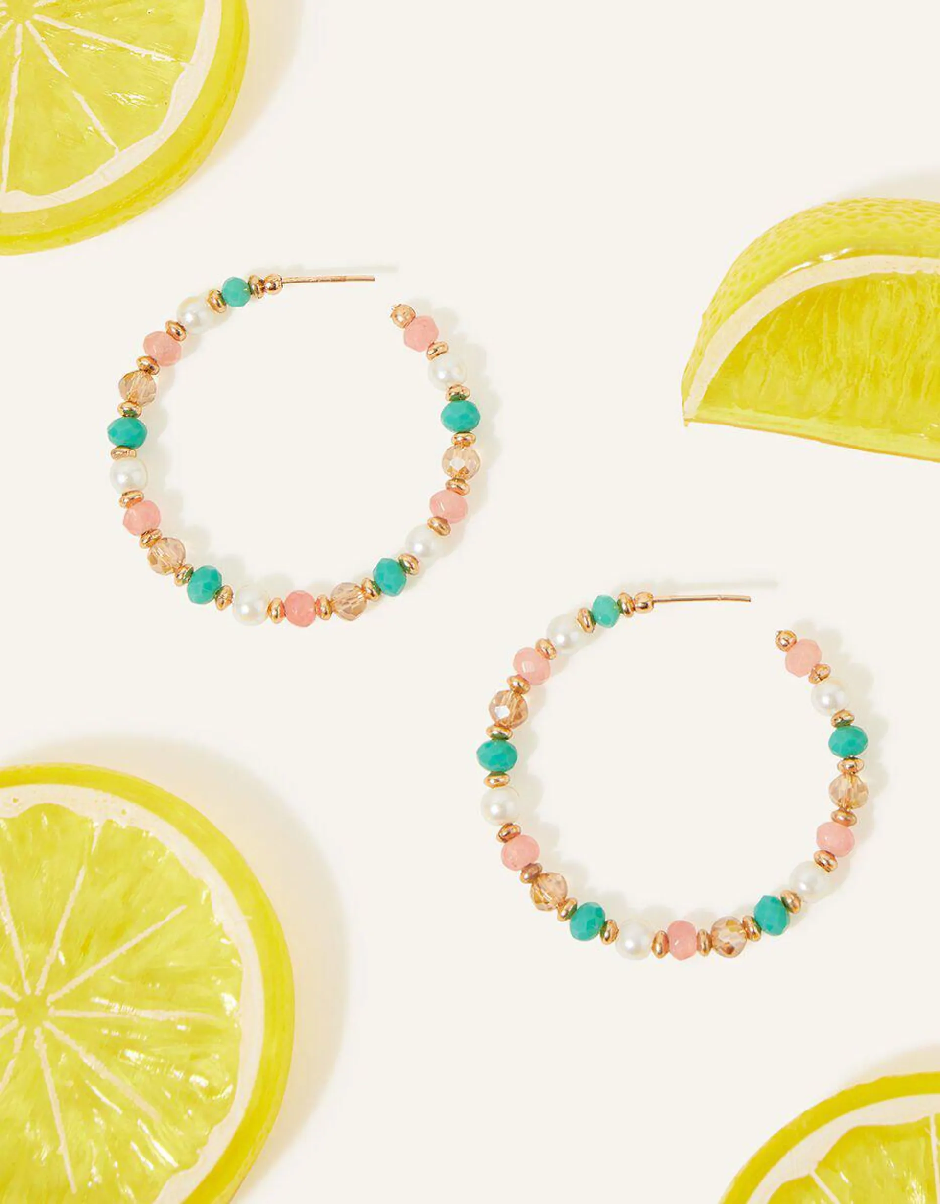 Small Beaded Hoop Earrings