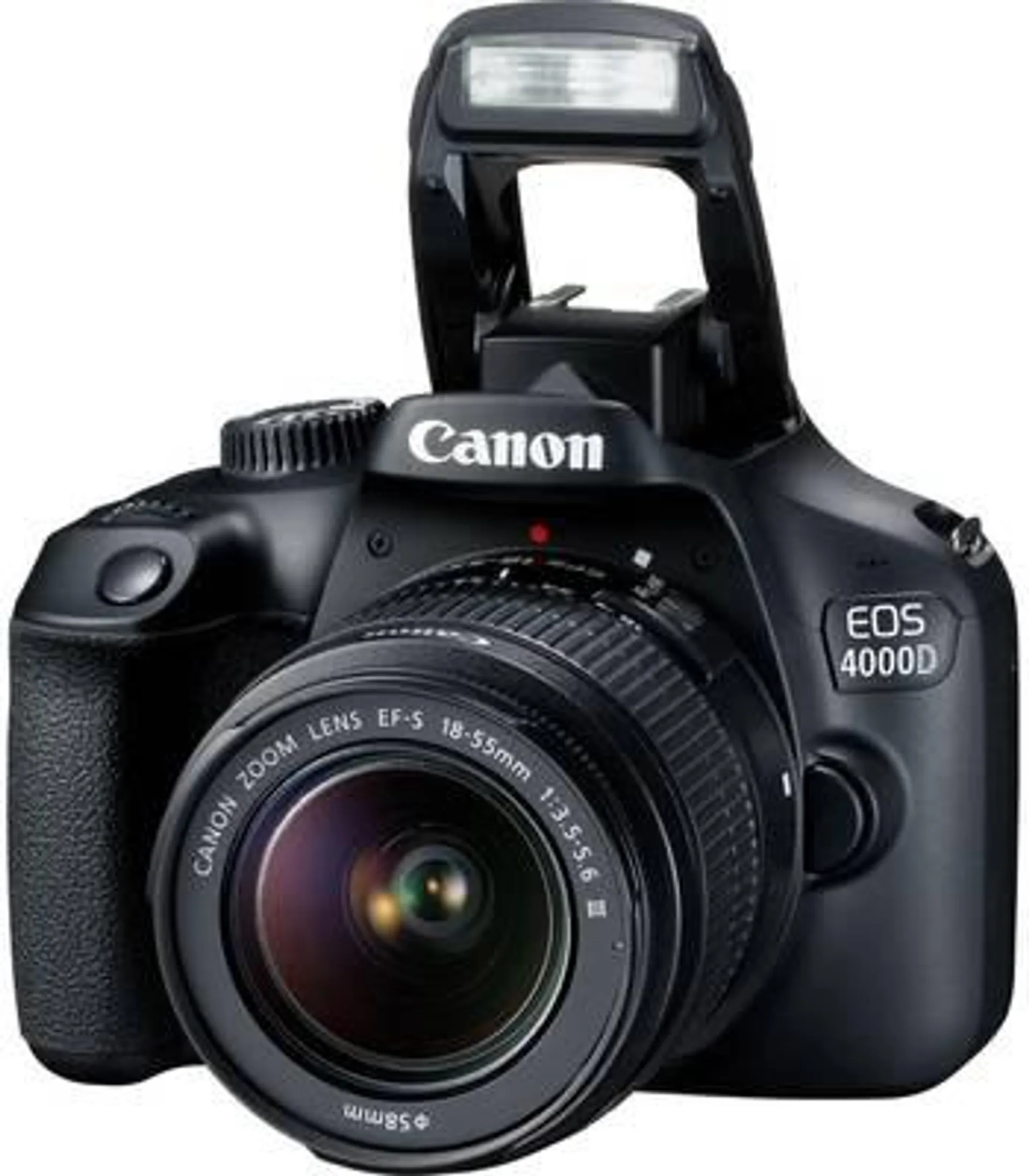 Canon EOS 4000D Kit 18-55mm III DSLR camera EF-S 18-55 mm IS II 18 MP Black Optical viewfinder, Built-in flash, Wi-Fi, F