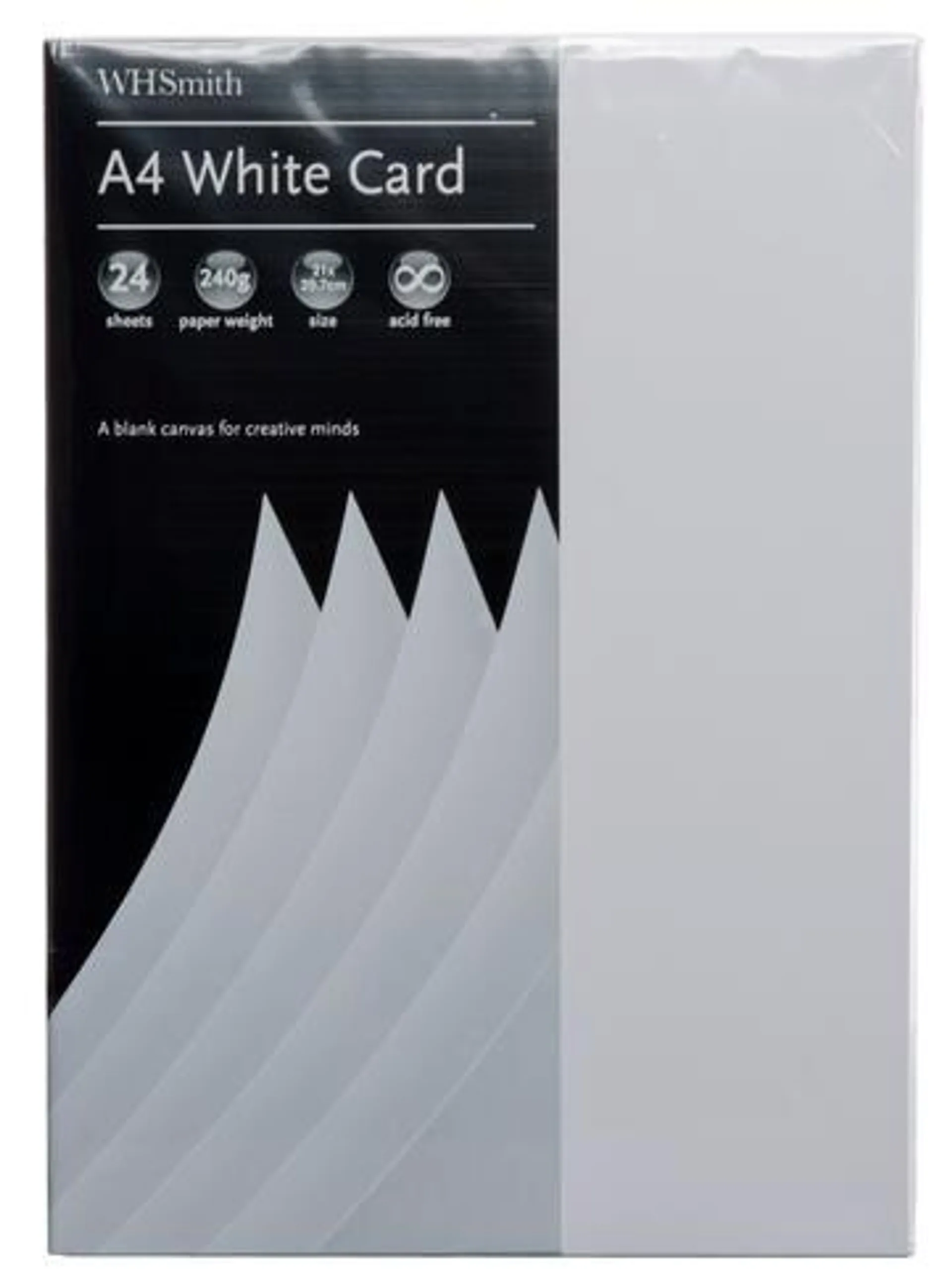 WHSmith A4 White Card 24 Sheets