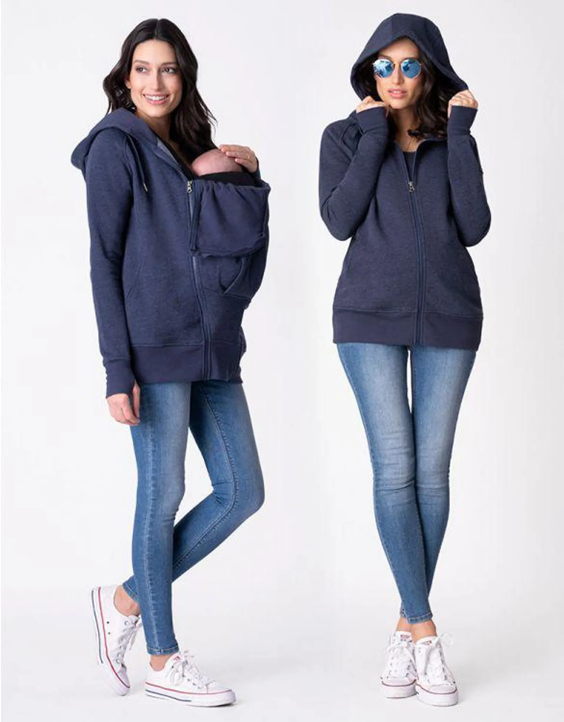 Navy Blue 3 in 1 Maternity Hoodie