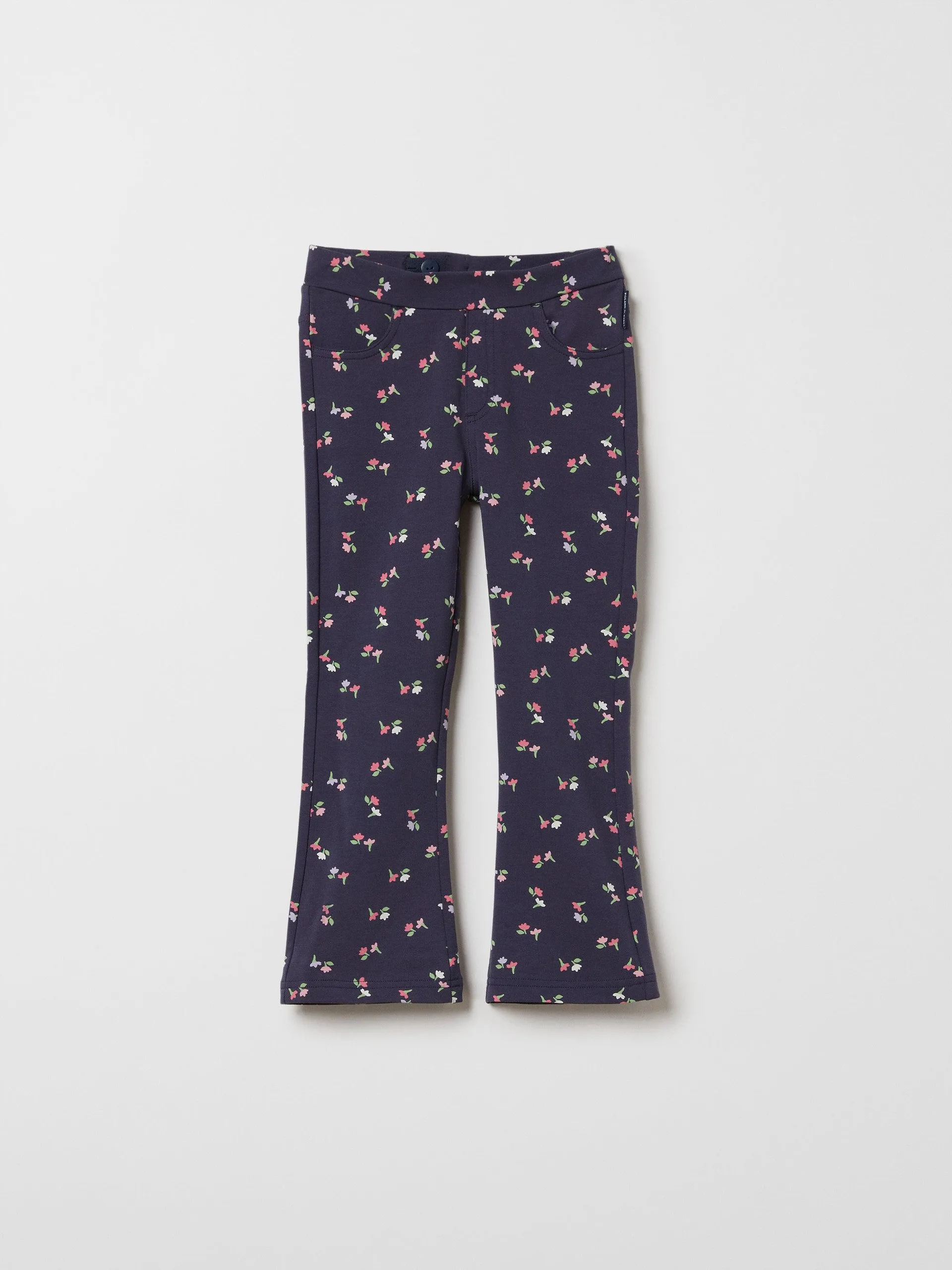 Floral Print Flared Kids Joggers