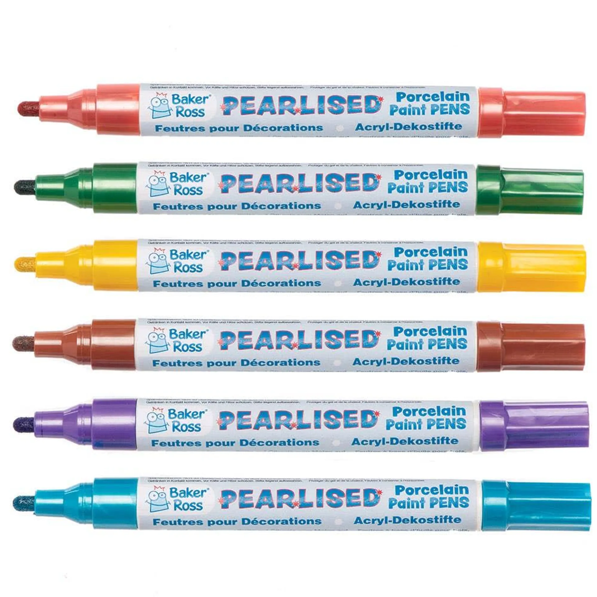 Pearlised Porcelain Paint Pens Colour Pack B