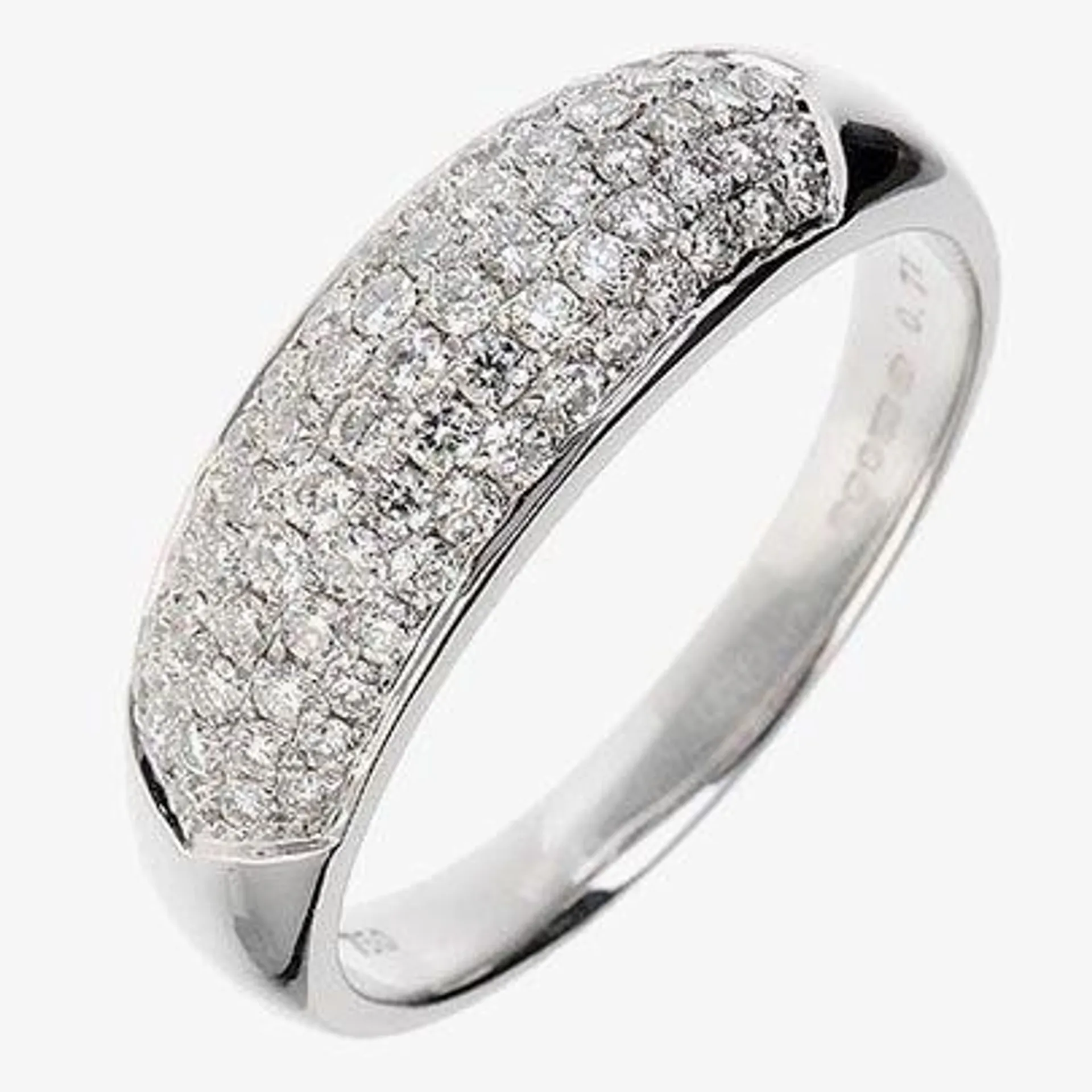 18ct White Gold Five Row Fancy Diamond Ring 18DR204-W