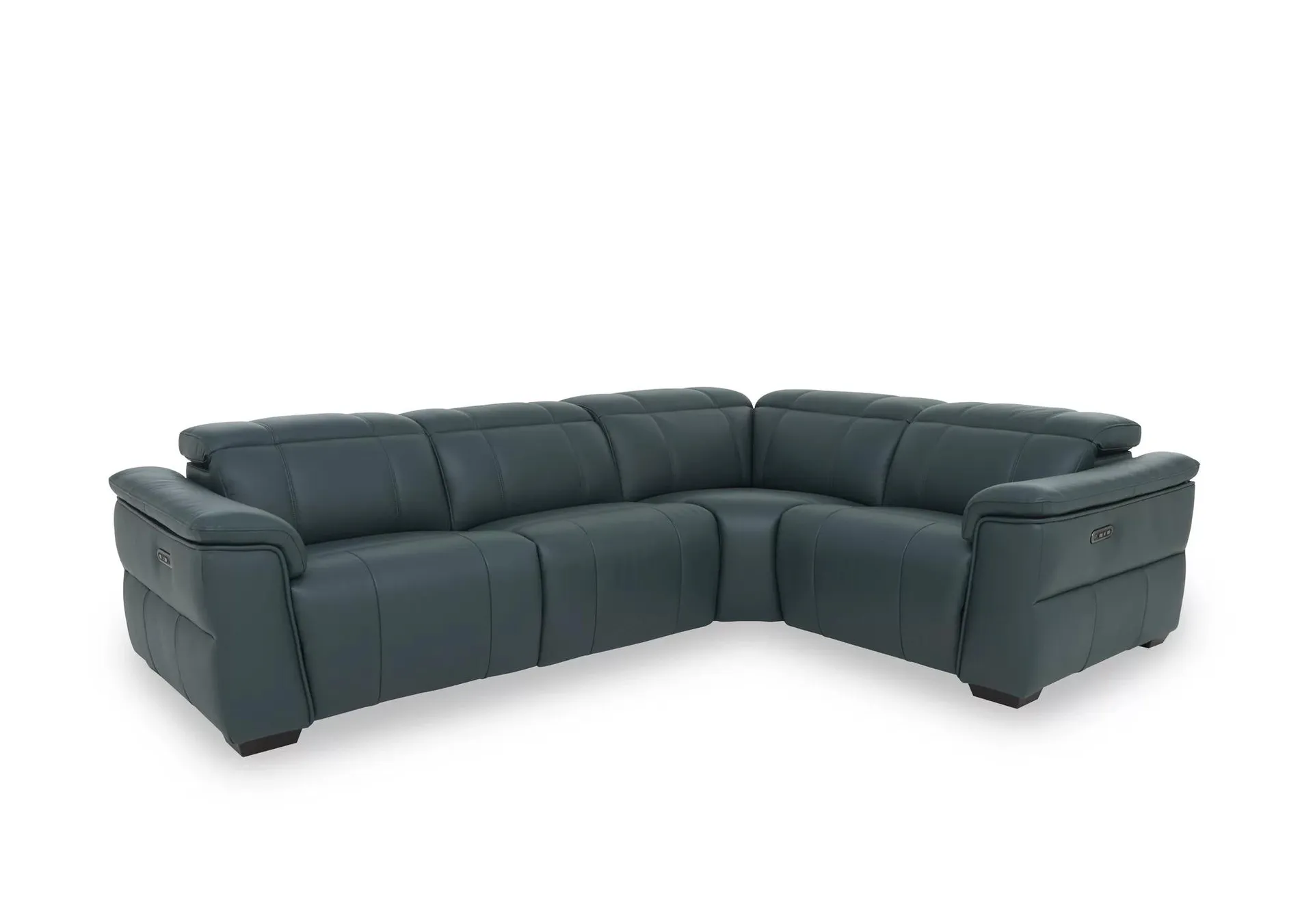 Inca Leather Double Power Recliner Corner Sofa with Power Headrests