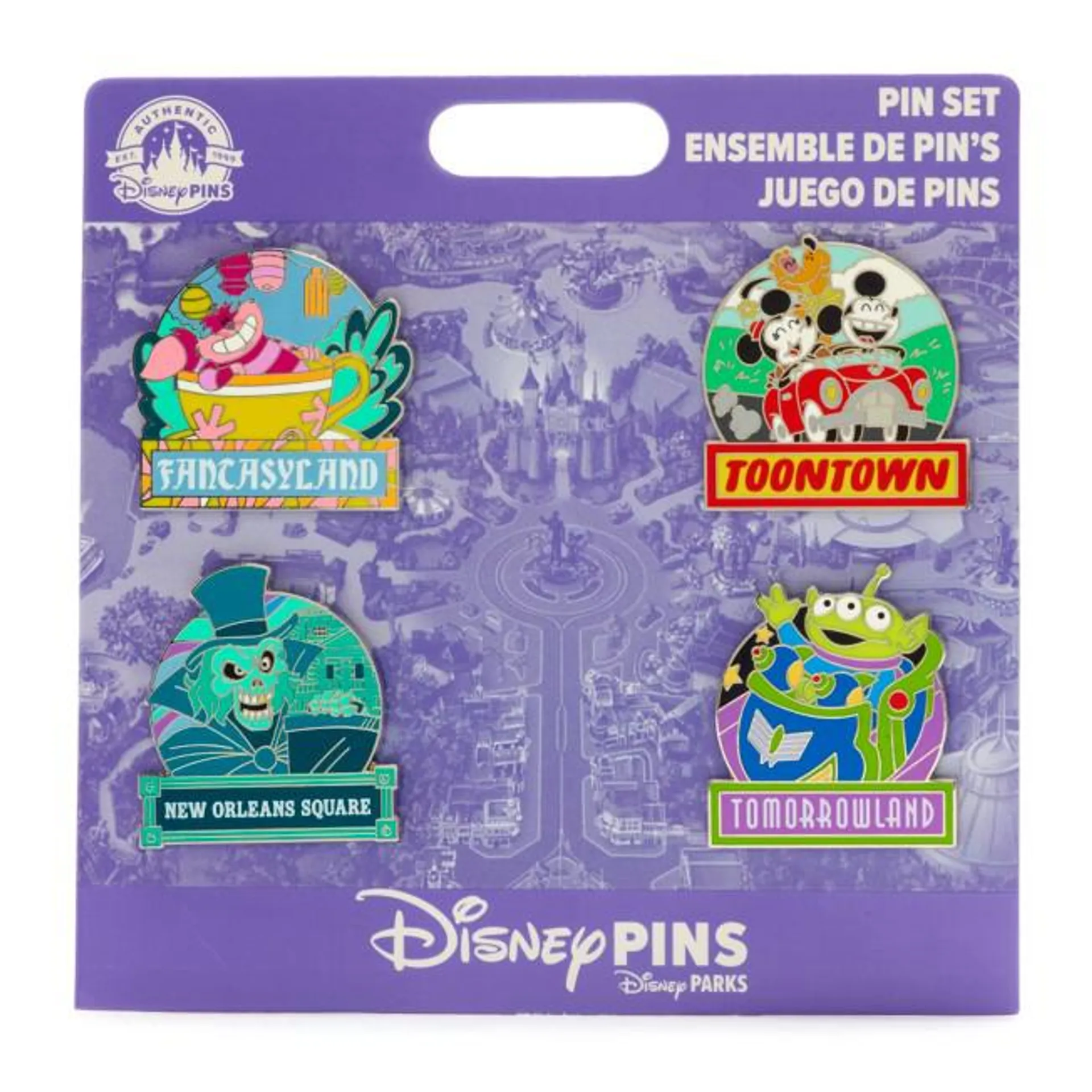 Disneyland Resort Mickey Mouse and Friends Four Lands Pin Set