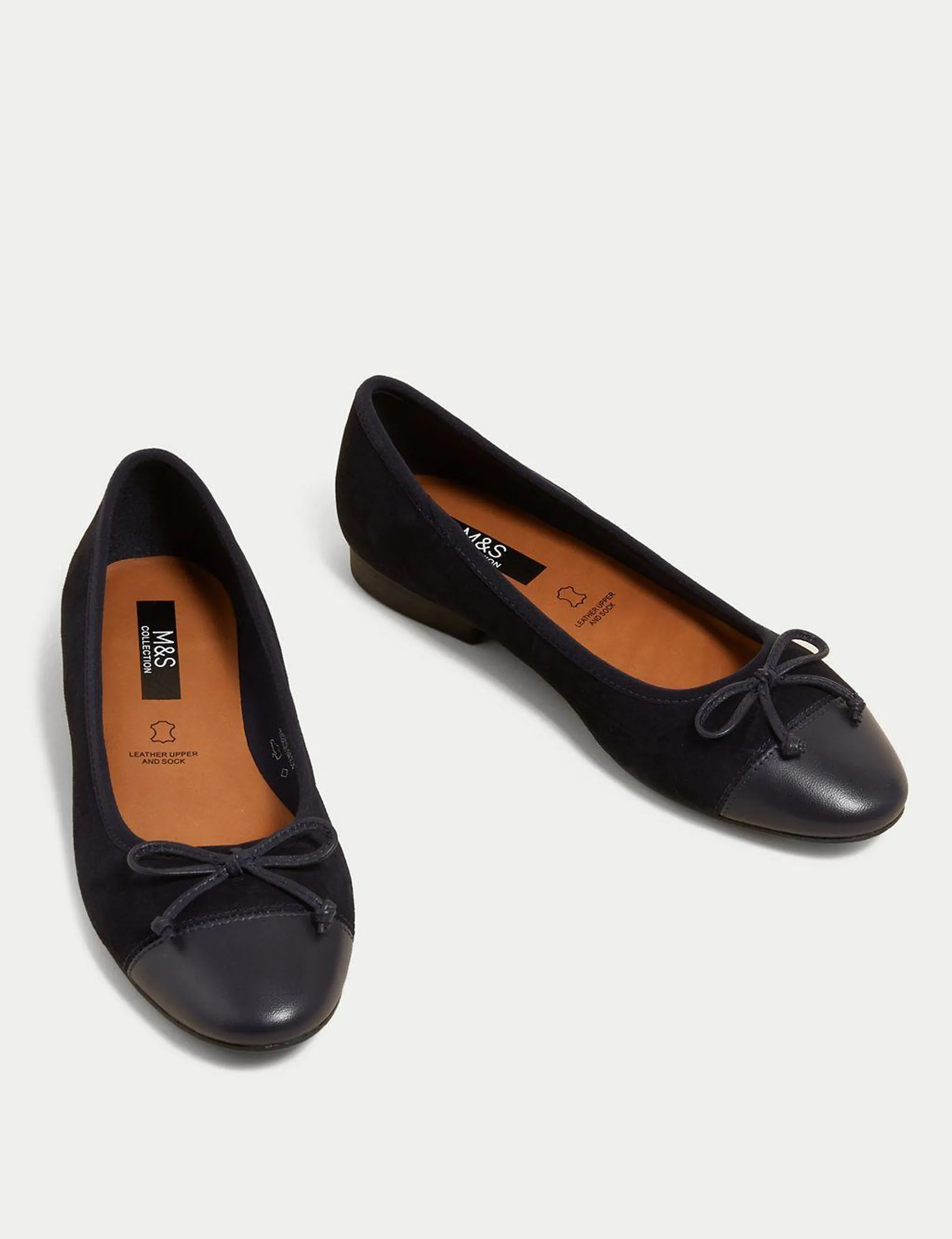 Suede Stain Resistant Flat Ballet Pumps