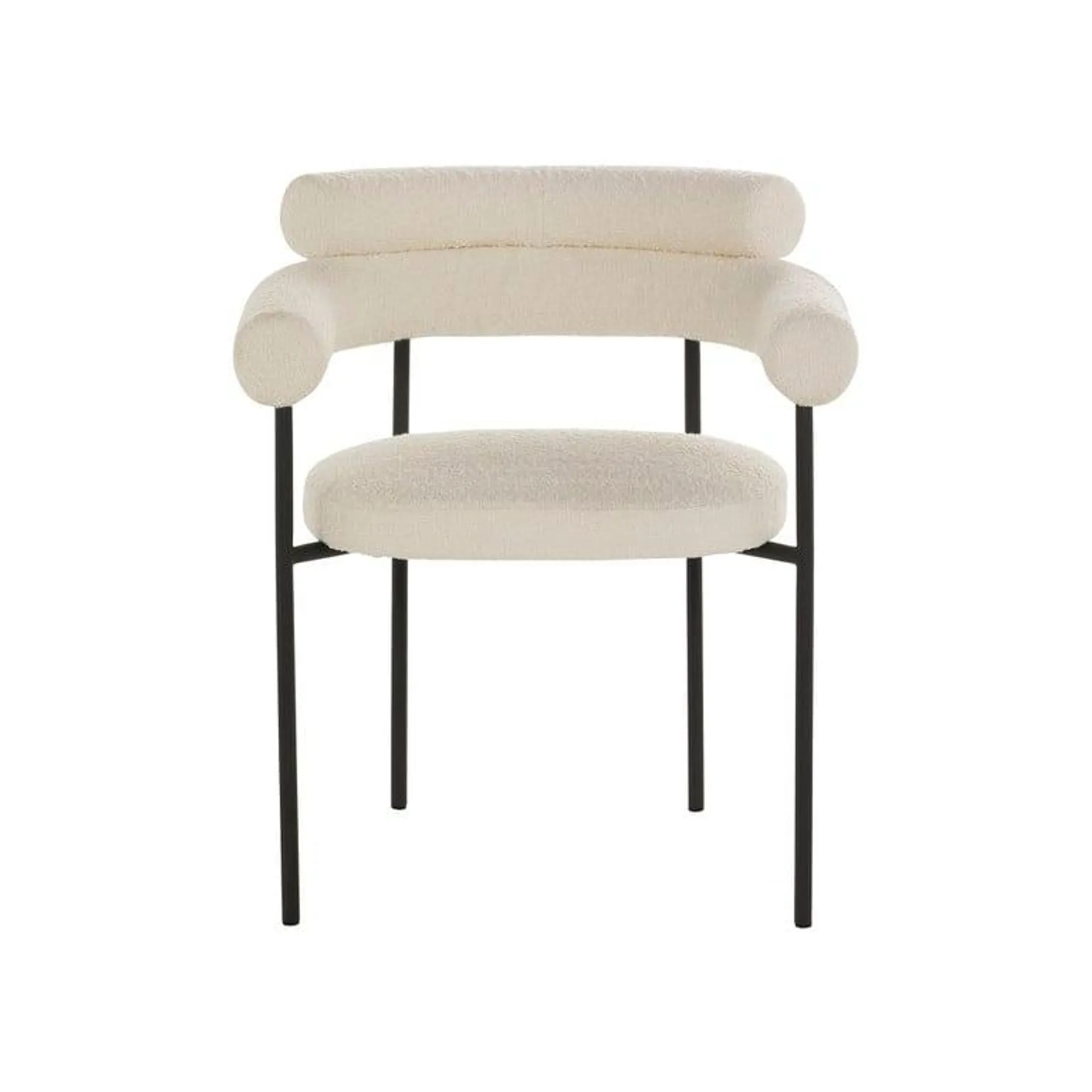 Neutral Boucle Dining Armchair