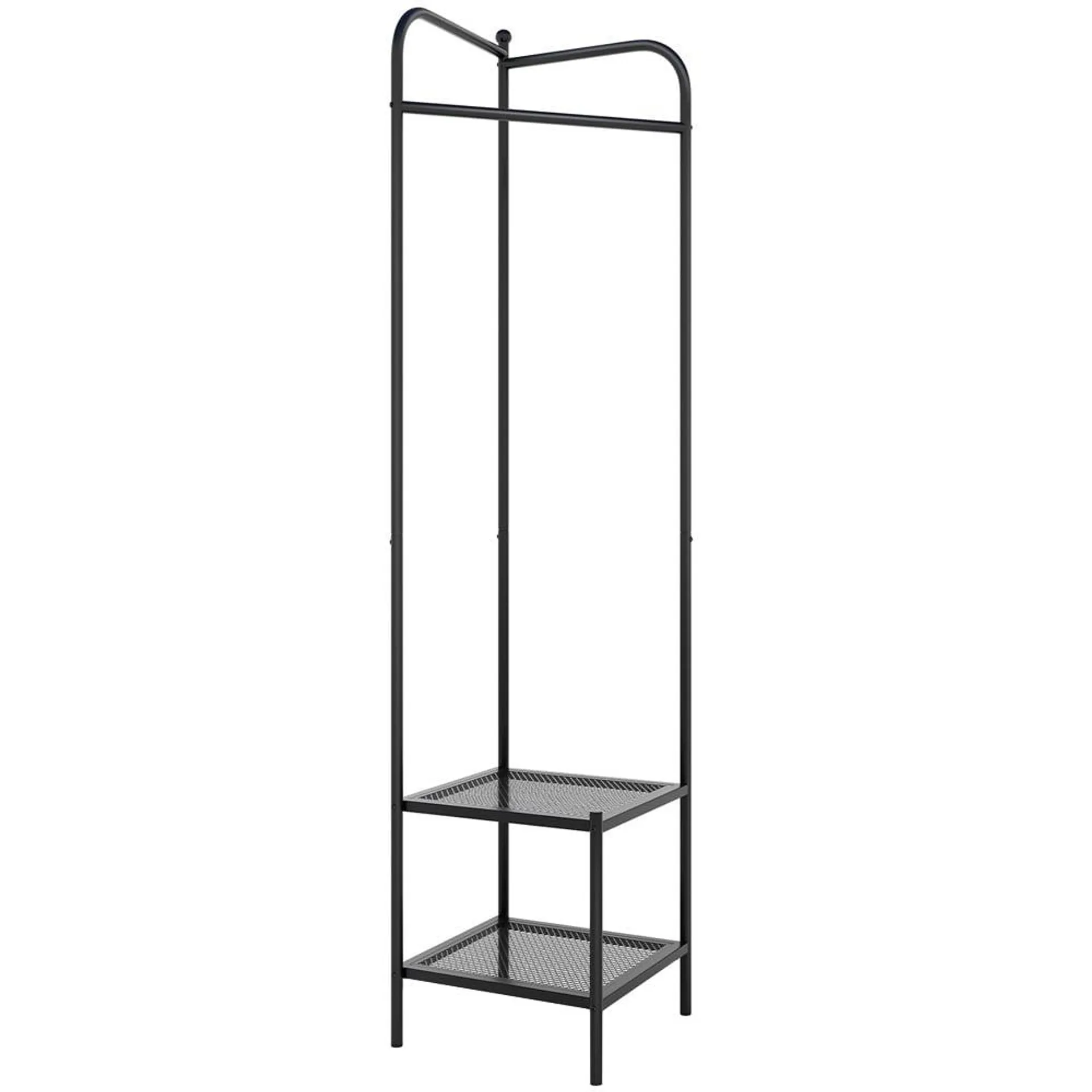 Costway 2 Shelf Black Corner Coat Rack