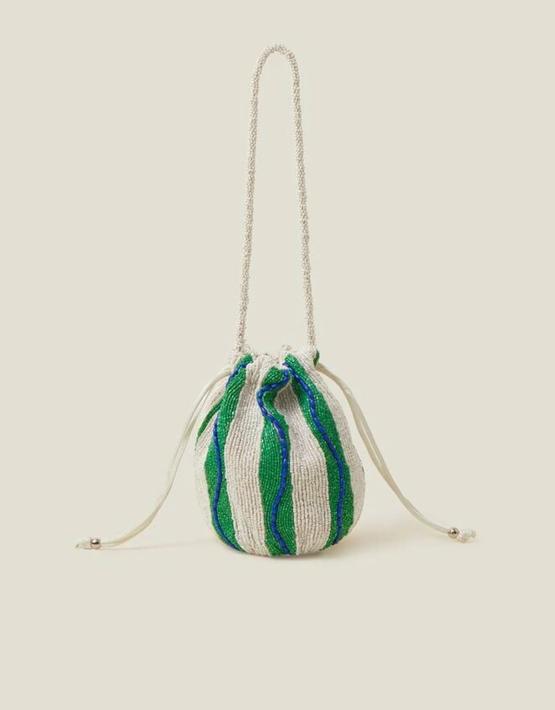 Hand-Beaded Stripe Duffle Bag