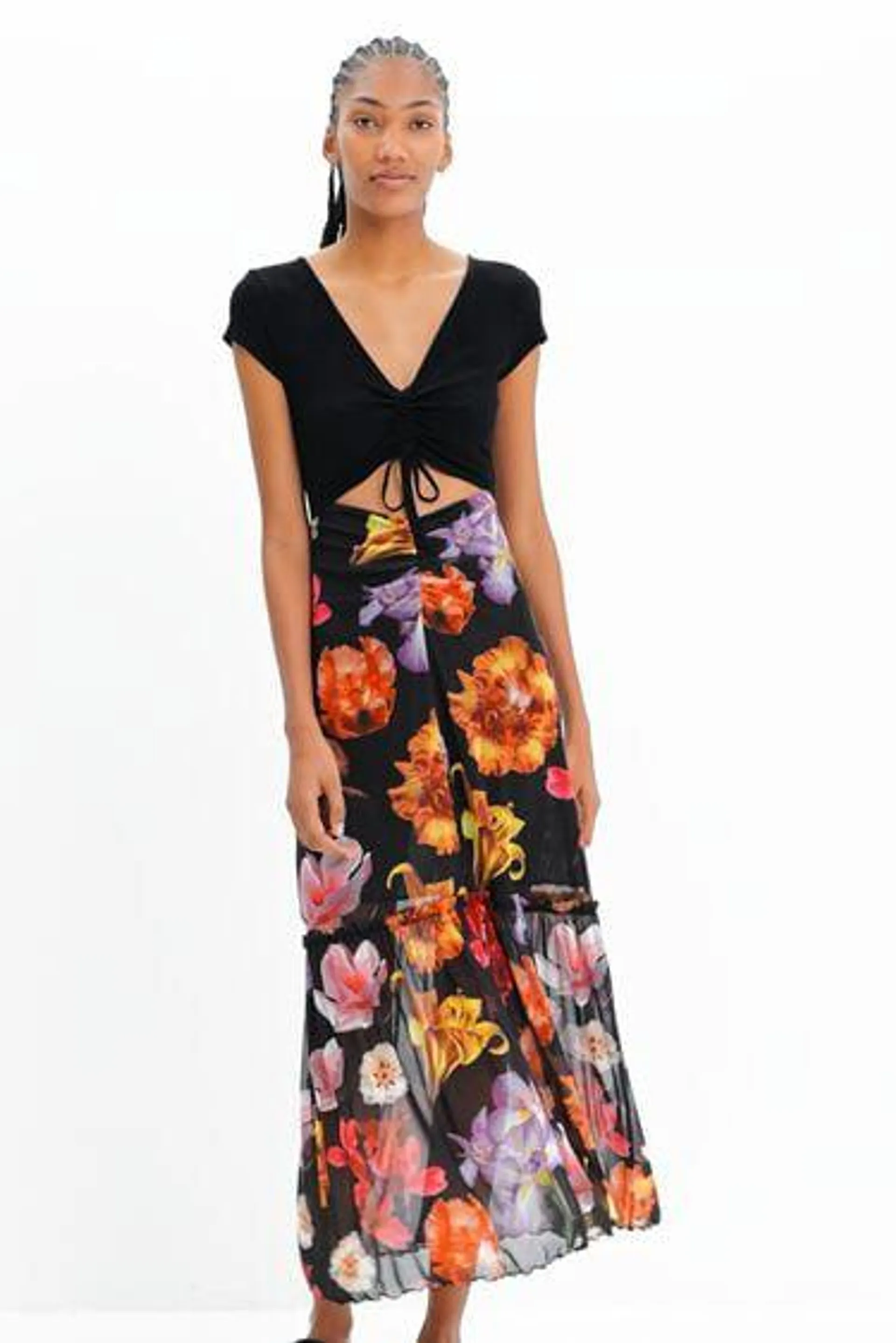 M. Christian Lacroix combination floral long dress