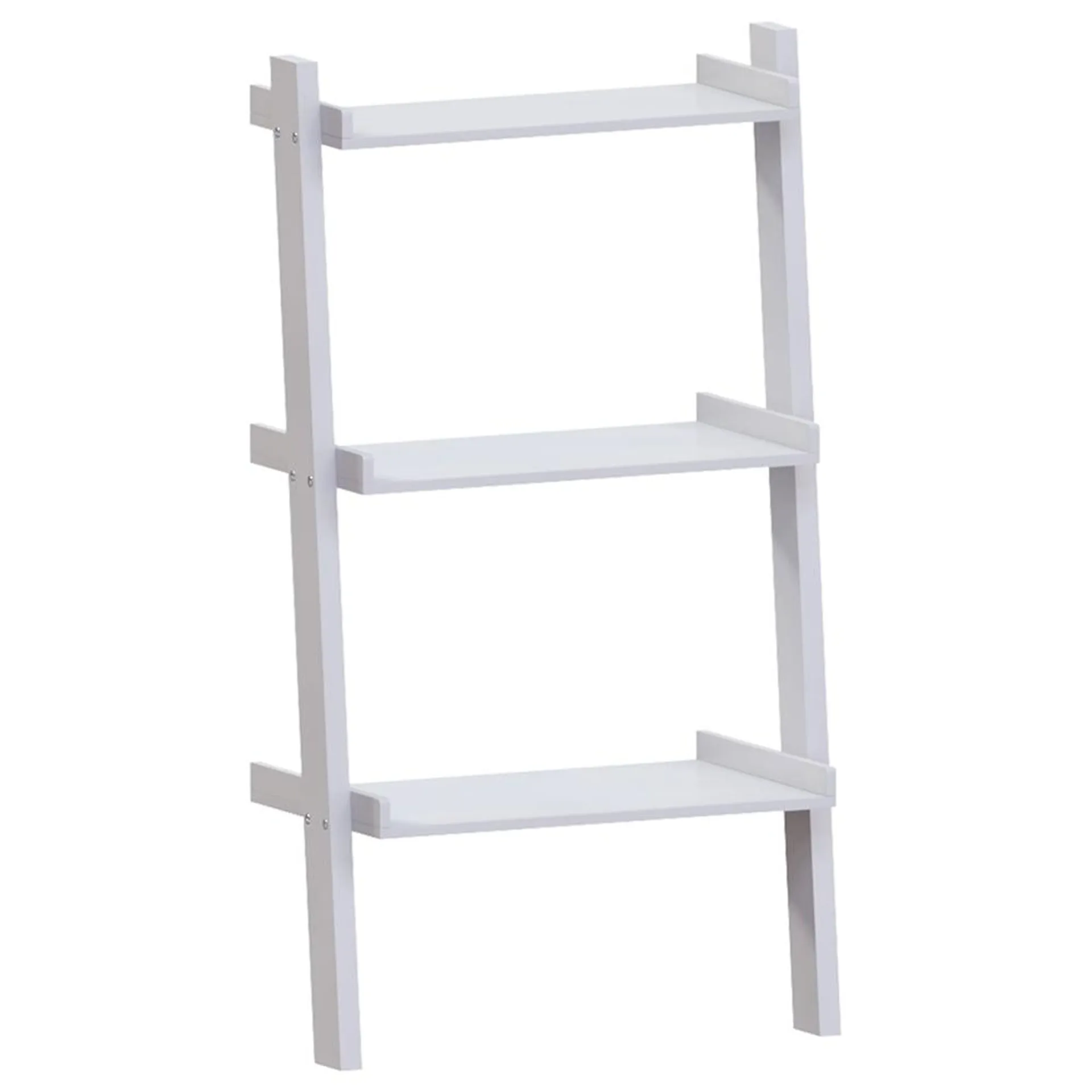Vida York 3 Tier White Ladder Bookcase