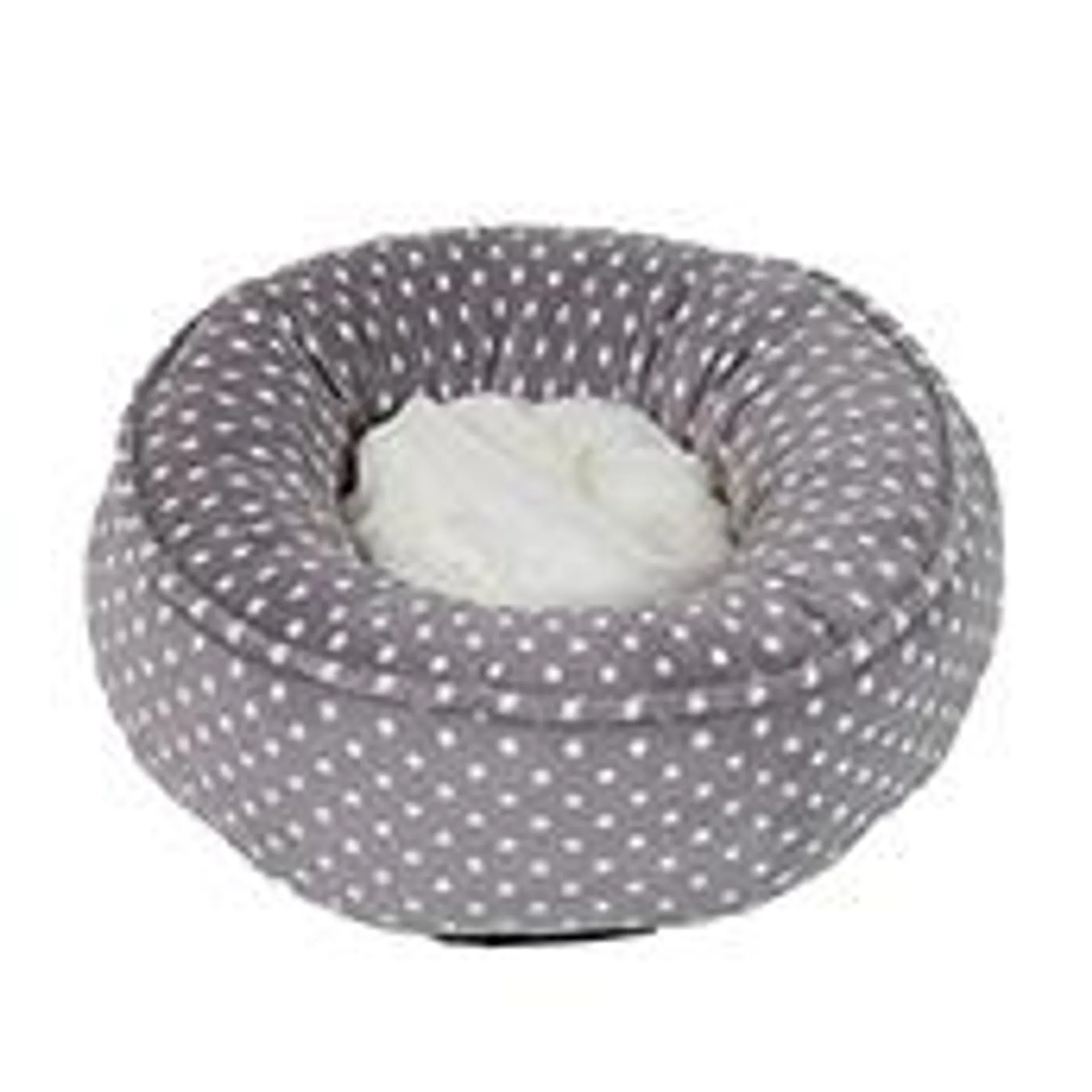 Pets at Home Grey Spotty Donut Cat Bed