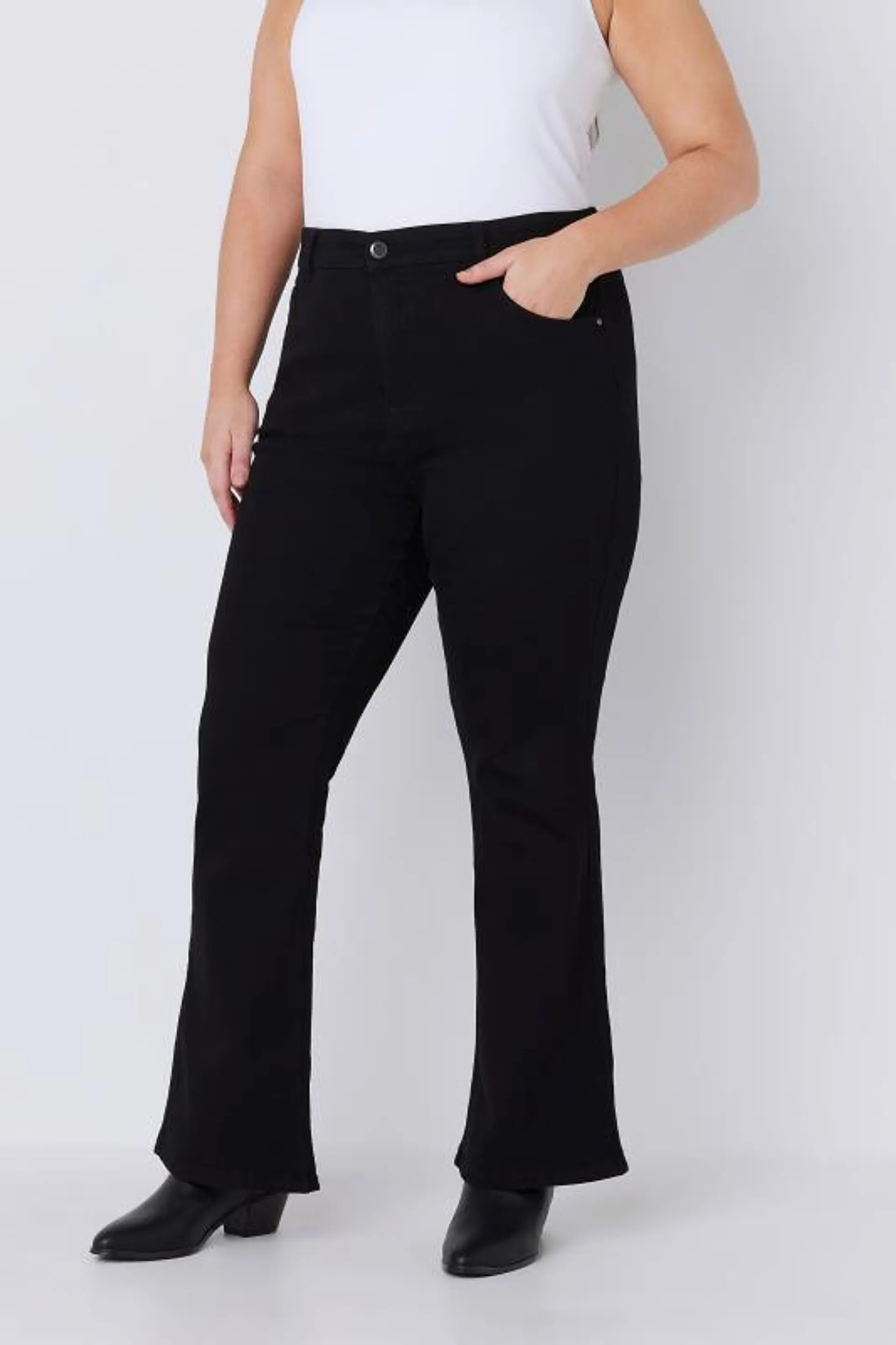 EVANS Curve Fit Black Bootcut Jeans