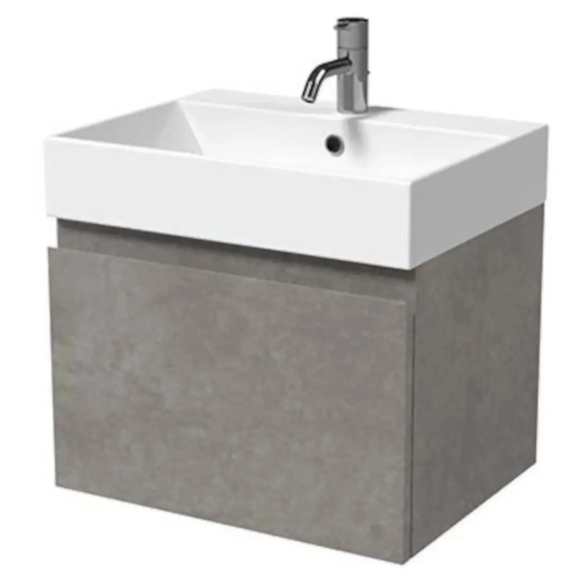 Mino 500mm Wall Hung Vanity Unit with Basin - Concrete