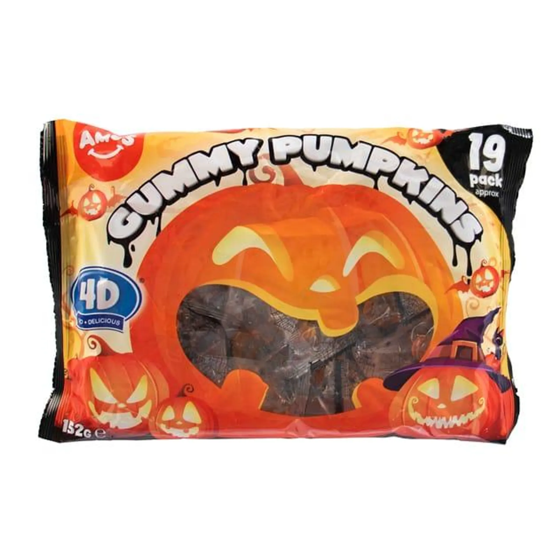  Amos 4D Gummy Pumpkins 19 Pack 152g