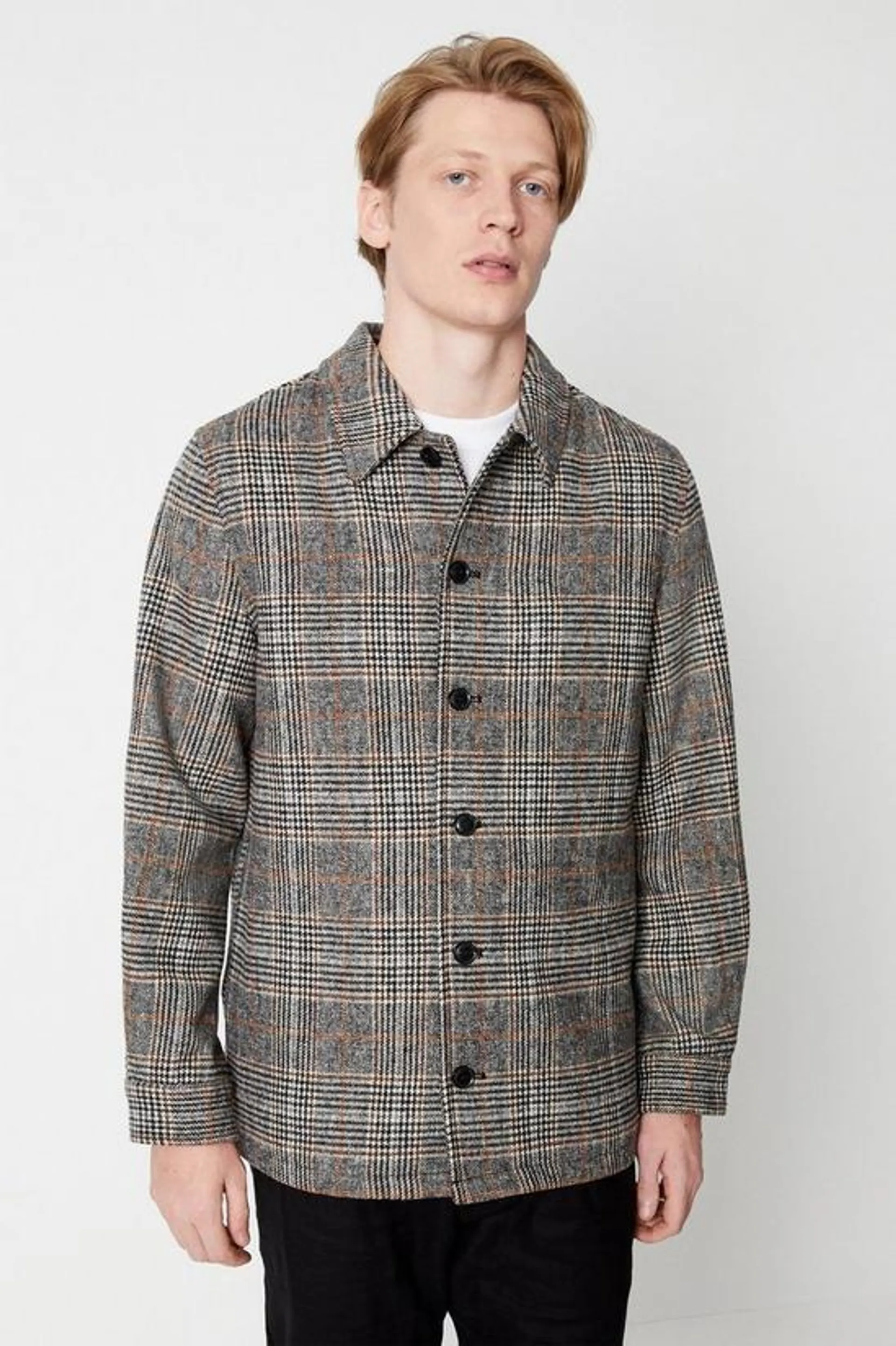 Wool Checked Overshirt