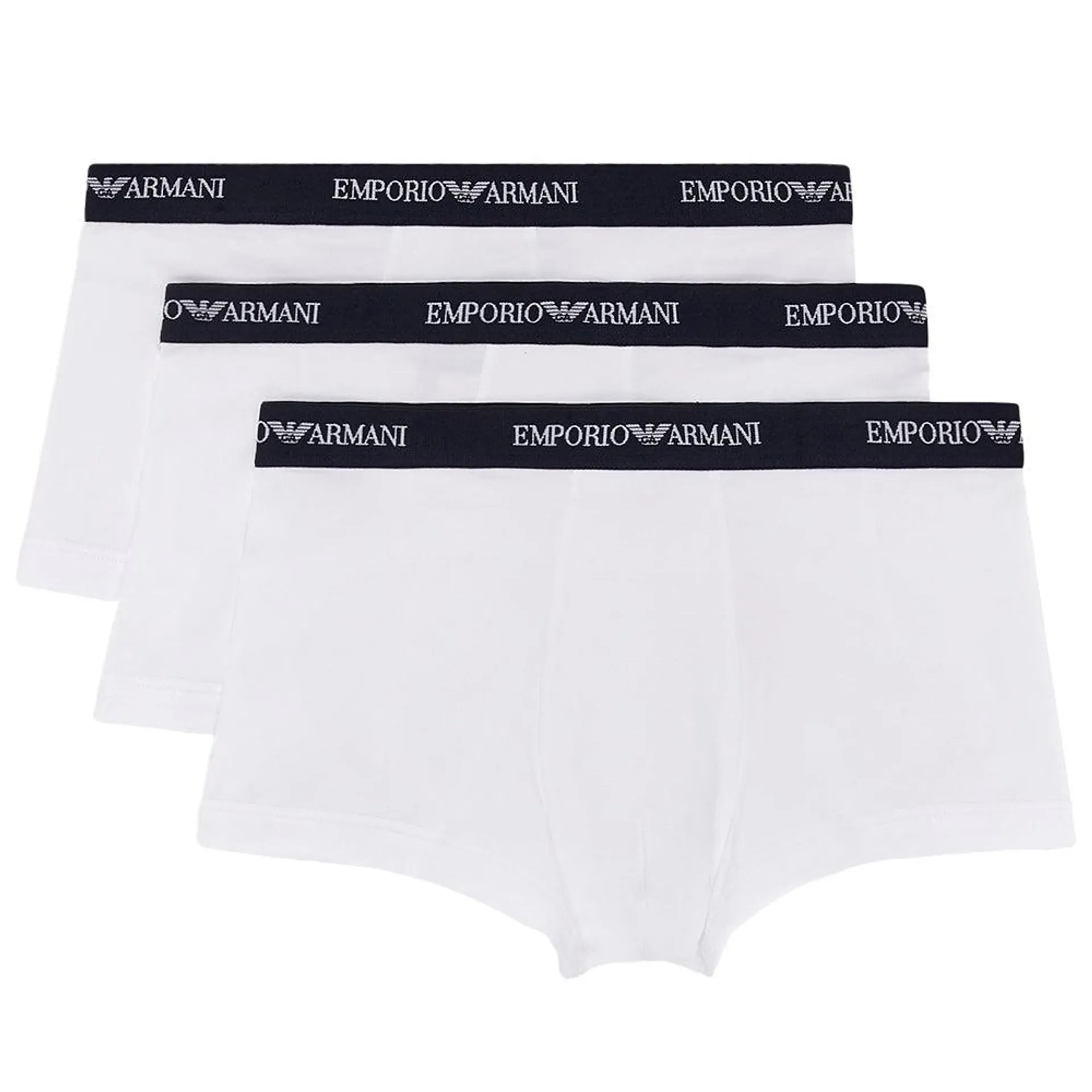 3-Pack Logoband Contrast Waist Boxer Trunks, White