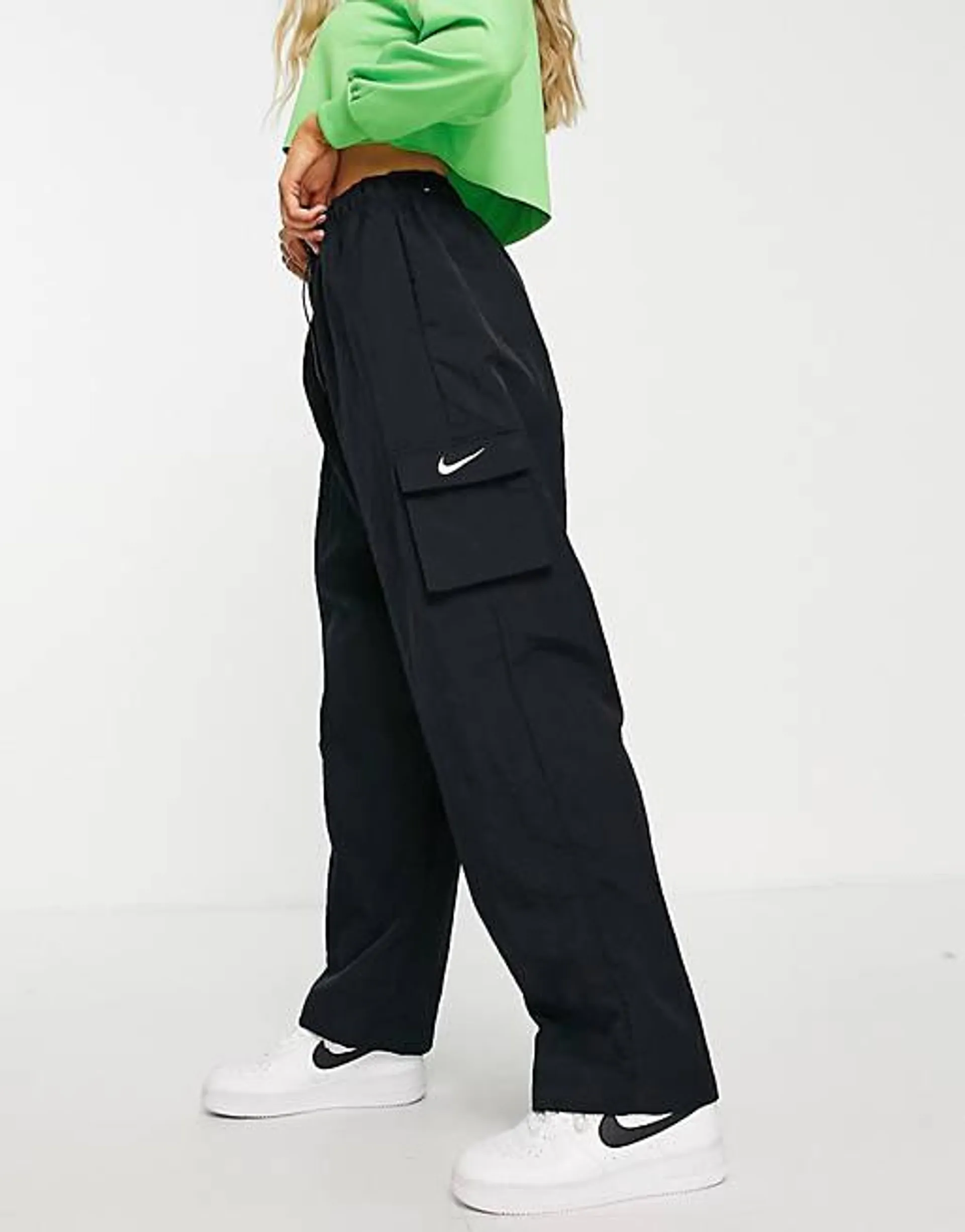 Nike mini swoosh cargo trousers in black