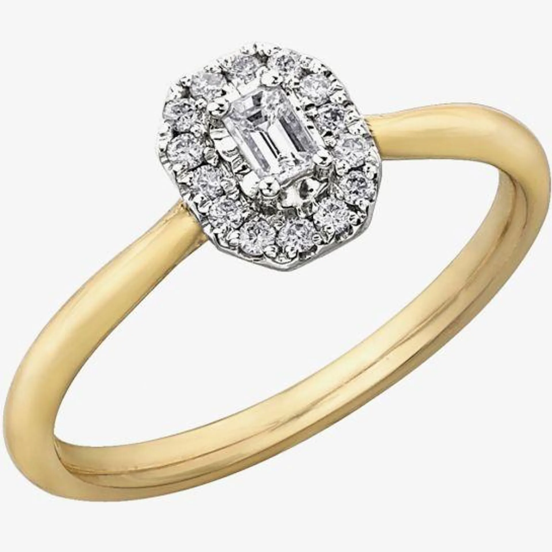 9ct Yellow Gold 0.19ct Diamond Ring 30618YW/20-10