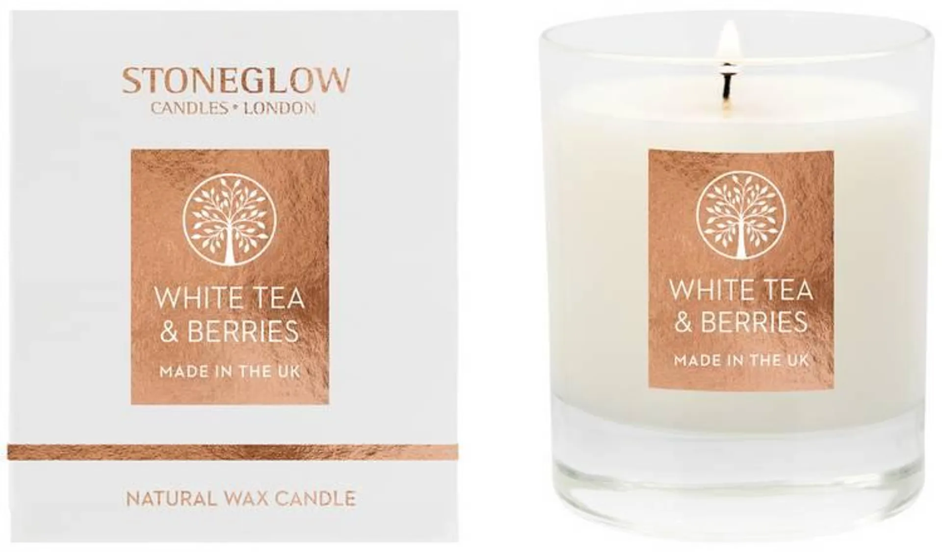 Stoneglow Candles Medium Boxed Candle - White Tea & Berries